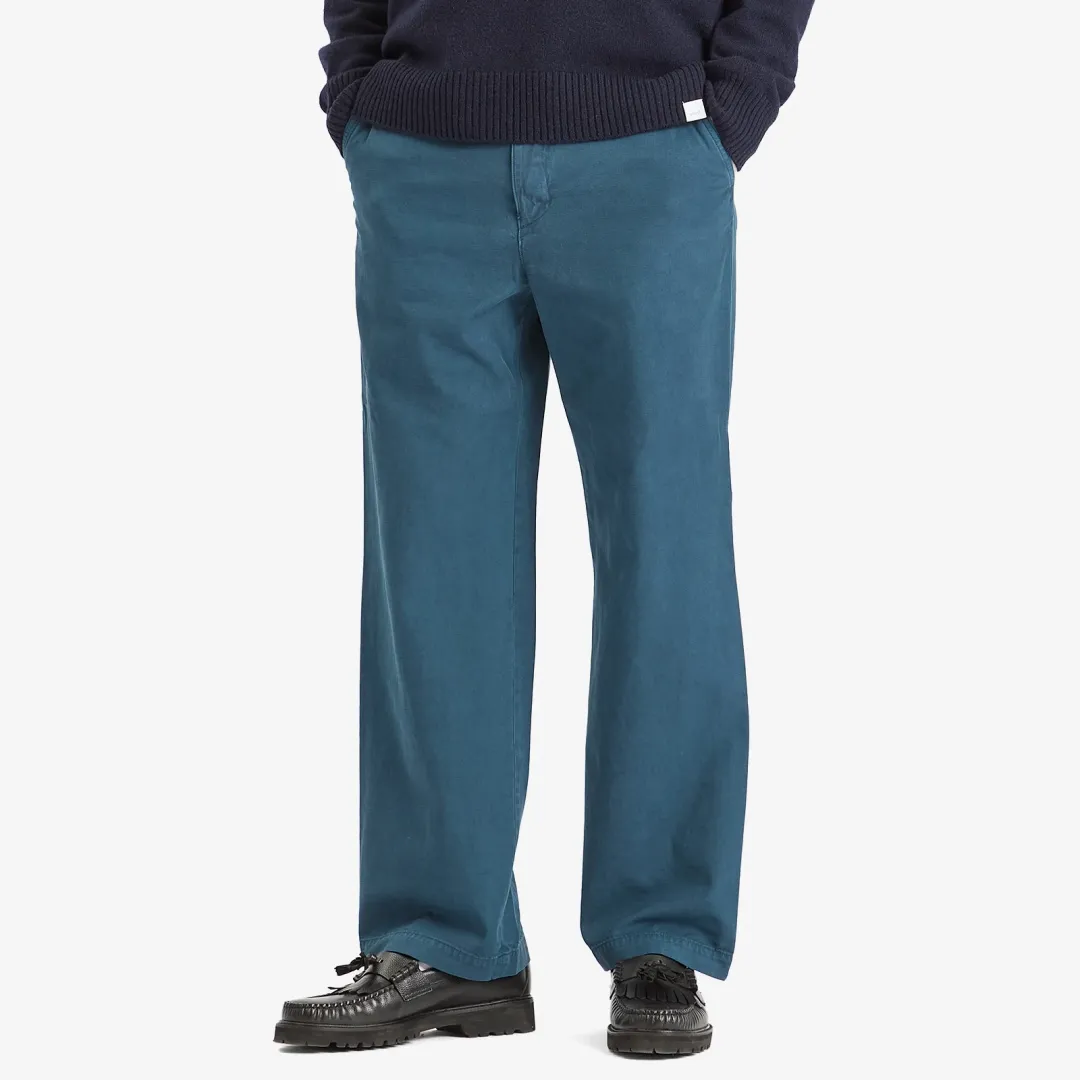 Auralee Men's Product Dyed Finx Gabardine Pants Dyed Navy