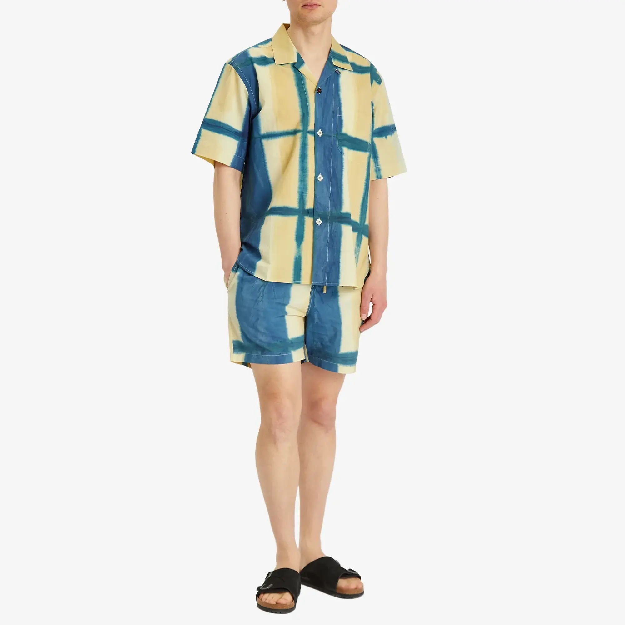 Kardo Men's Clamp Dye Drawstring Shorts Blue