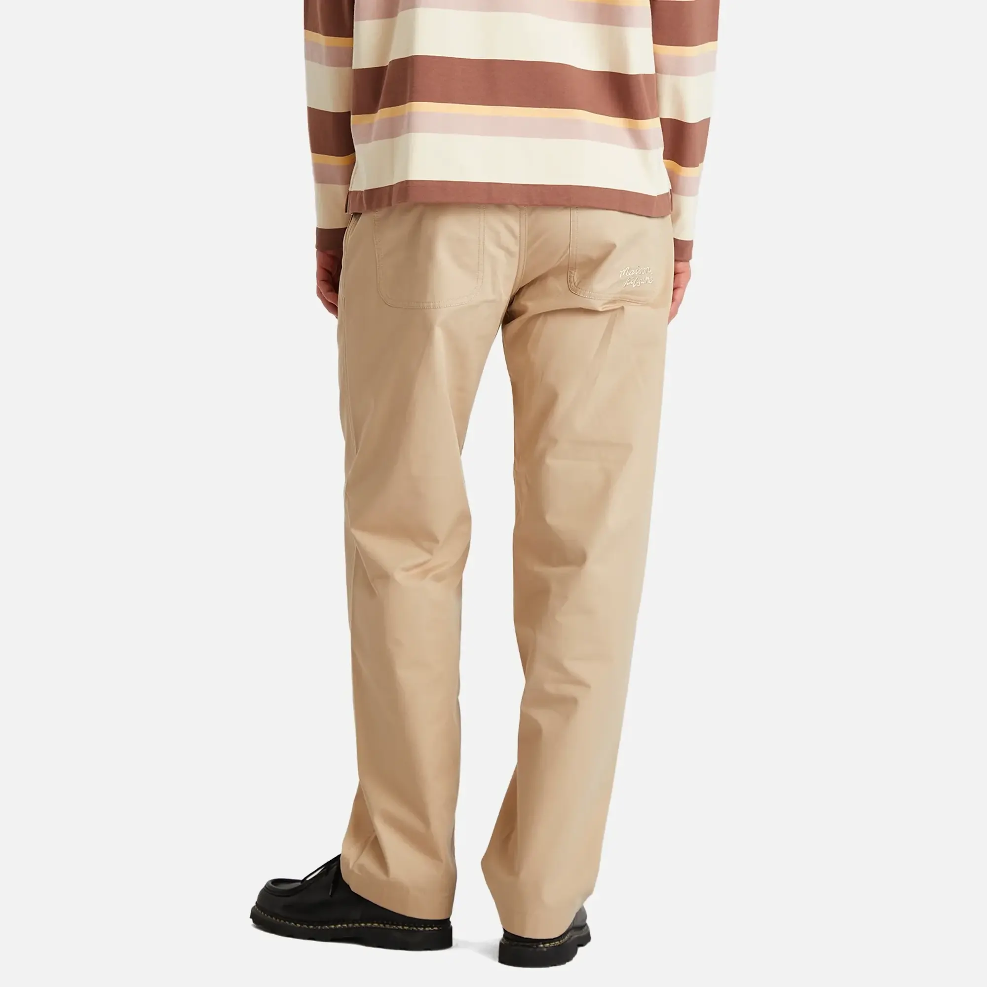 Maison Kitsune Handwriting Casual Trousers Dune