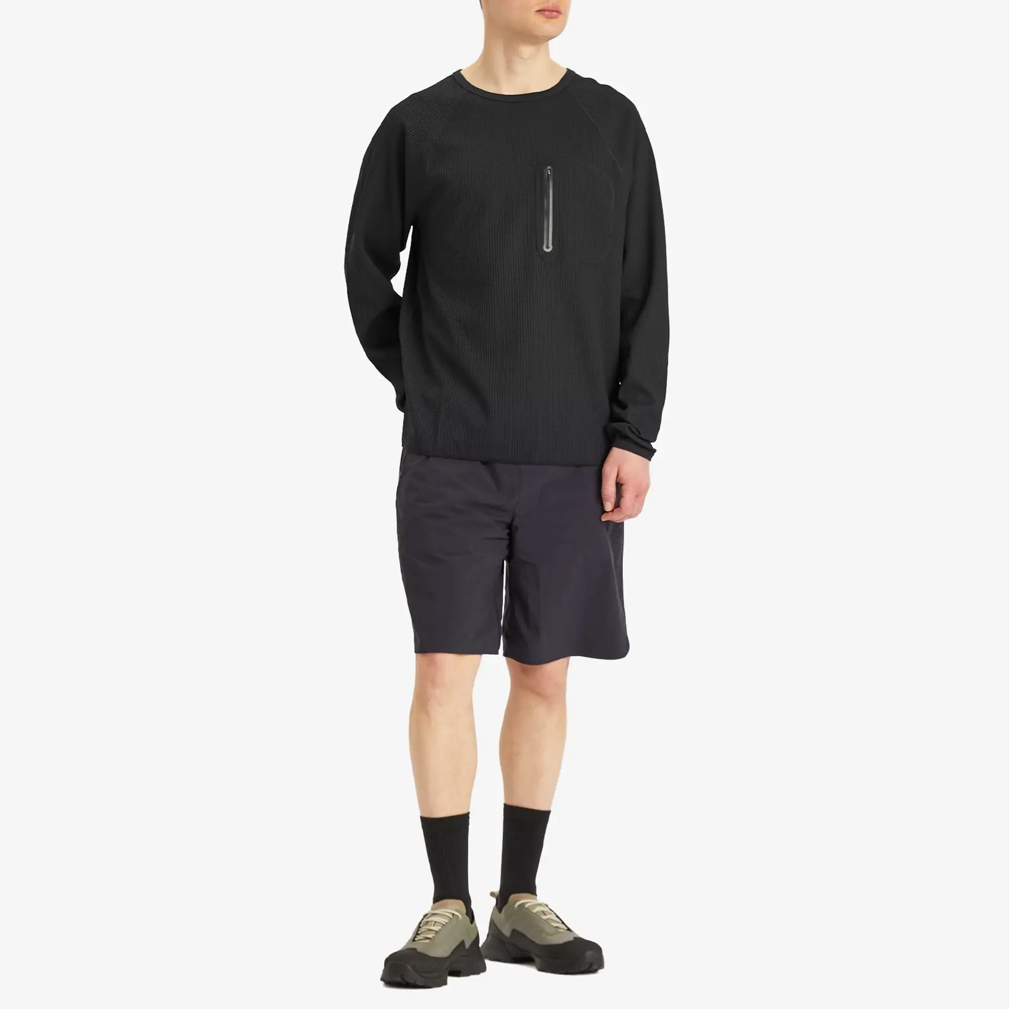 Purple Mountain Observatory Men's Waffle Long Sleeve T-Shirt Black