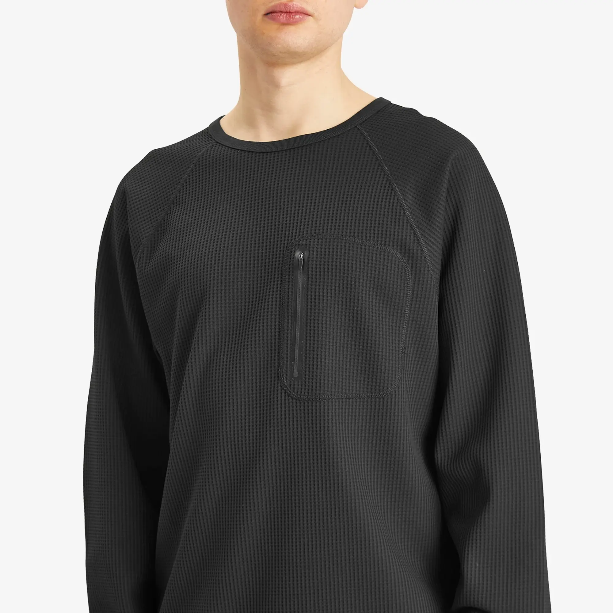 Purple Mountain Observatory Men's Waffle Long Sleeve T-Shirt Black