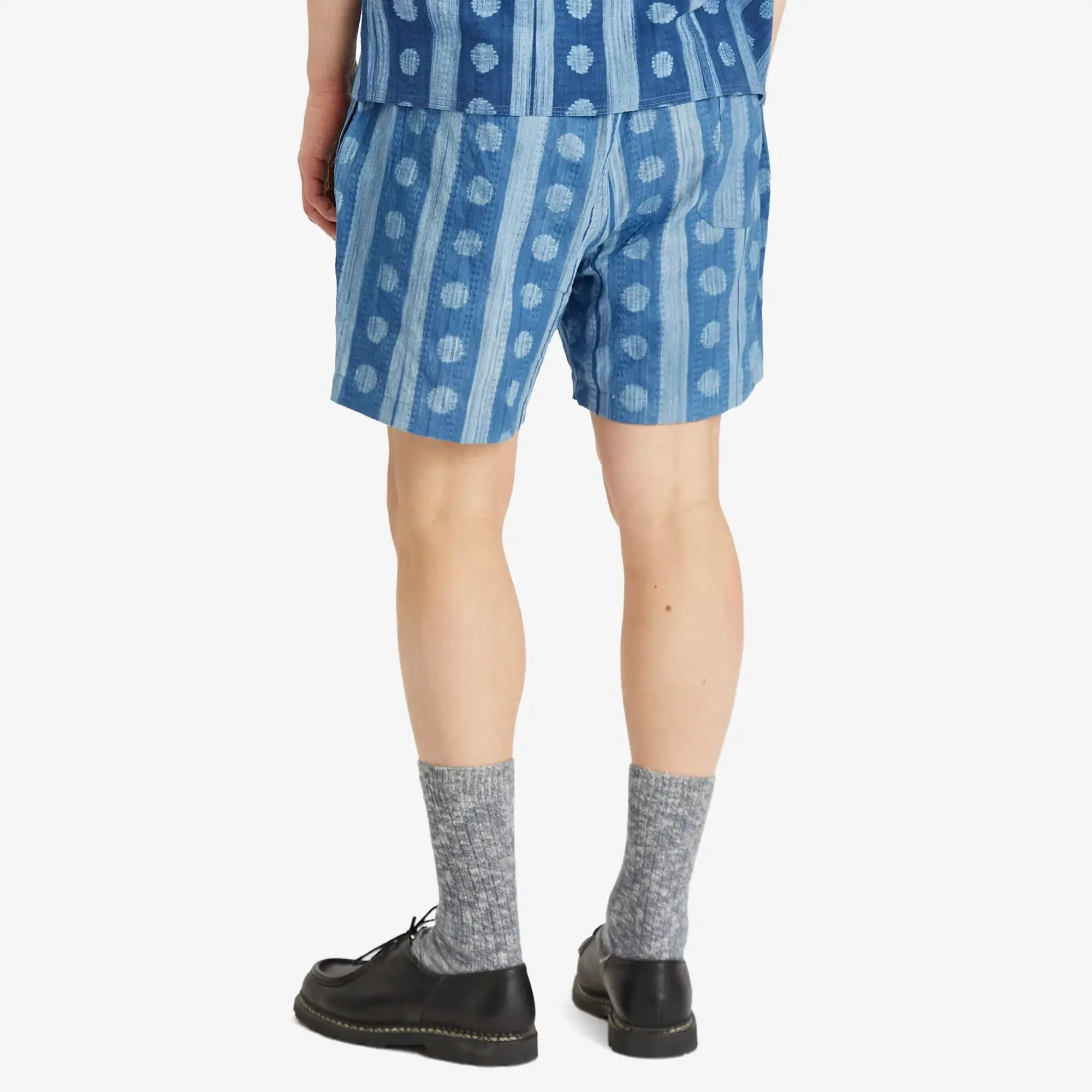 Kardo Men's Shibori Dye Drawstring Shorts Blue