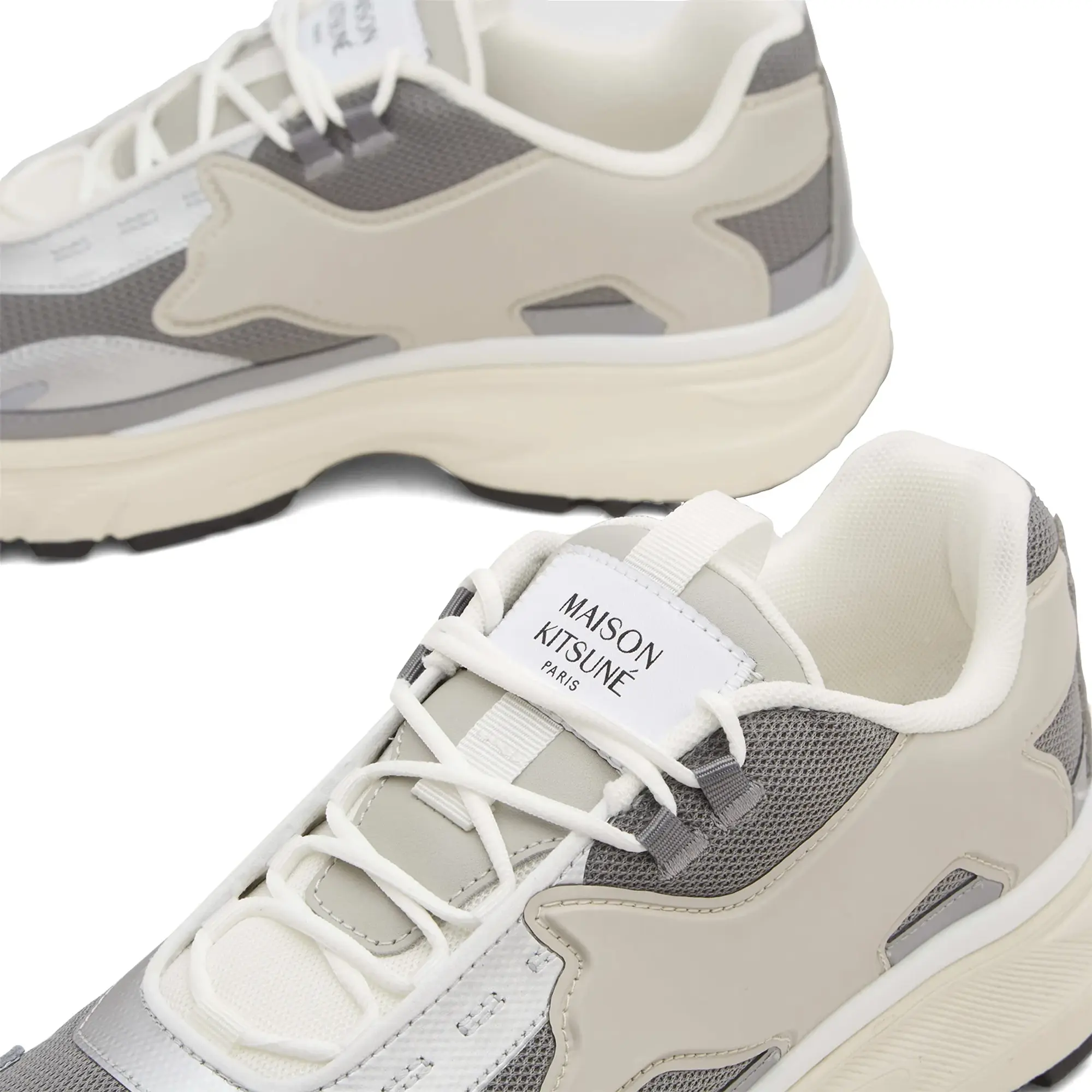 Maison Kitsune Sora Runner Sneaker Silver/Patina Grey/Latte