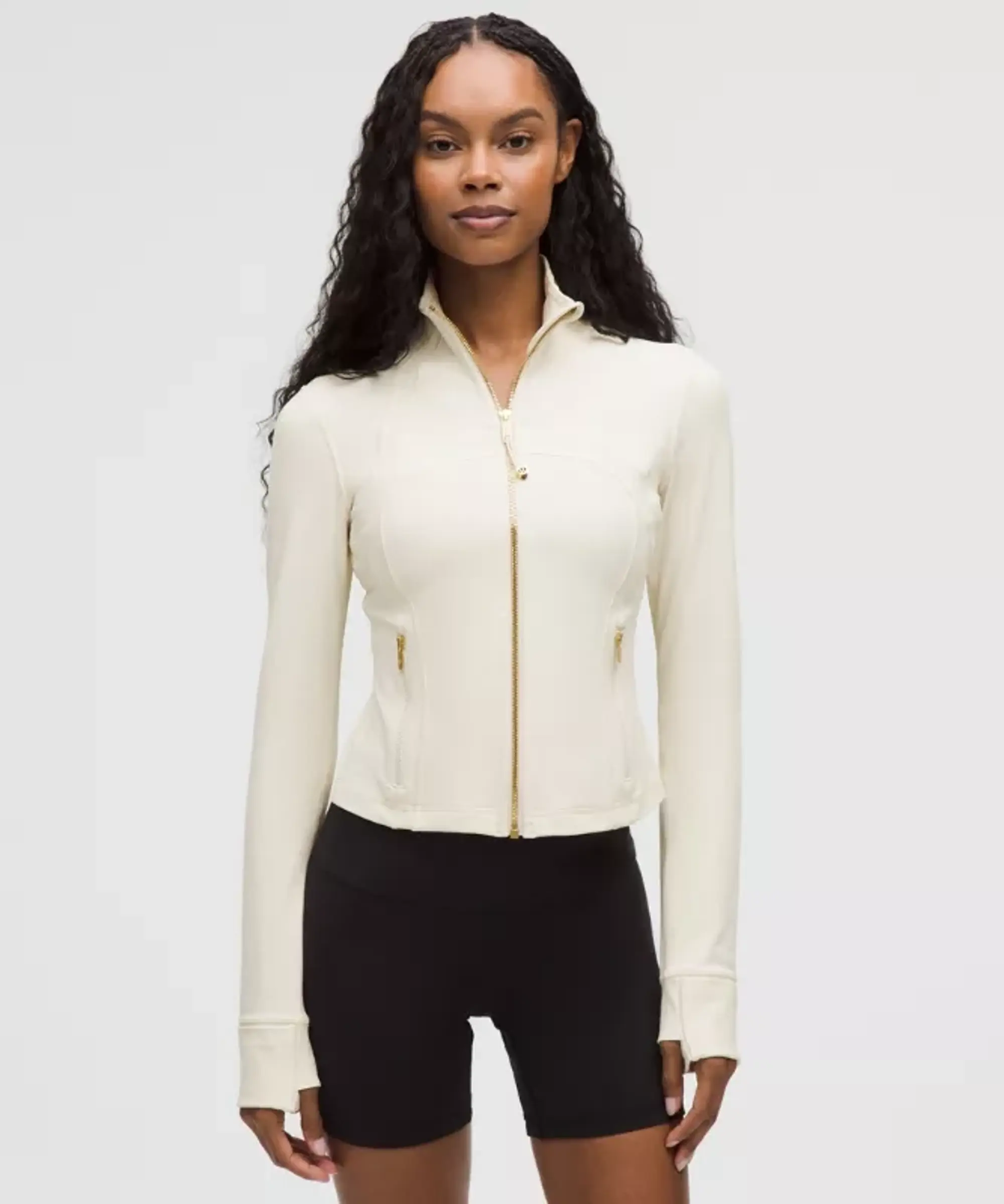 lululemon – Women's Define Cropped Jacket Nulu – Color Gold/White – Size 0