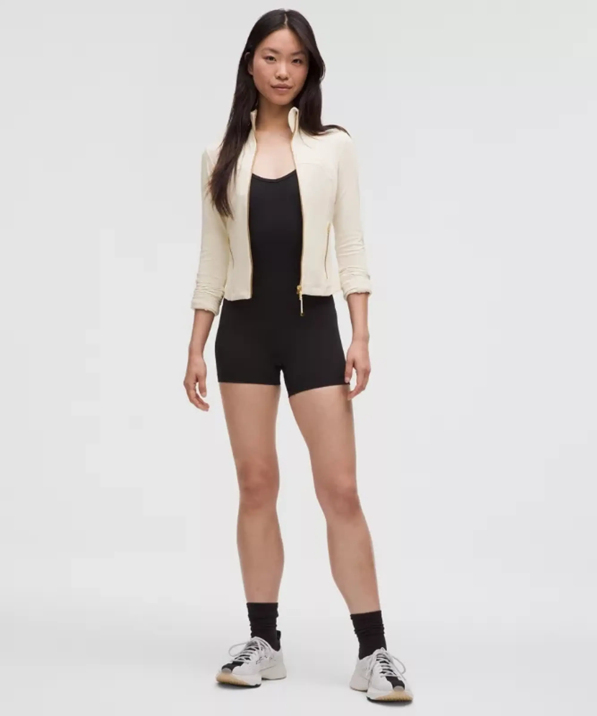 lululemon – Women's Define Cropped Jacket Nulu – Color Gold/White – Size 0