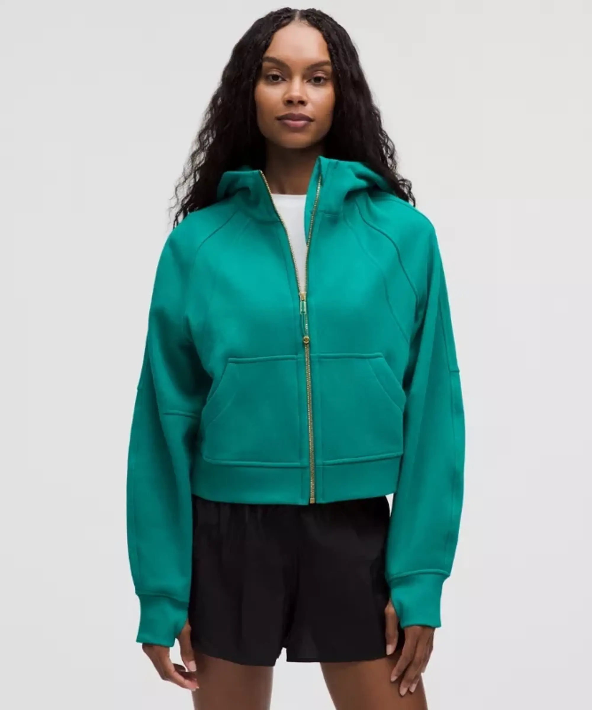 lululemon – Women's Scuba Oversized Full-Zip Hoodie – Color Gold/Green – Size M/L