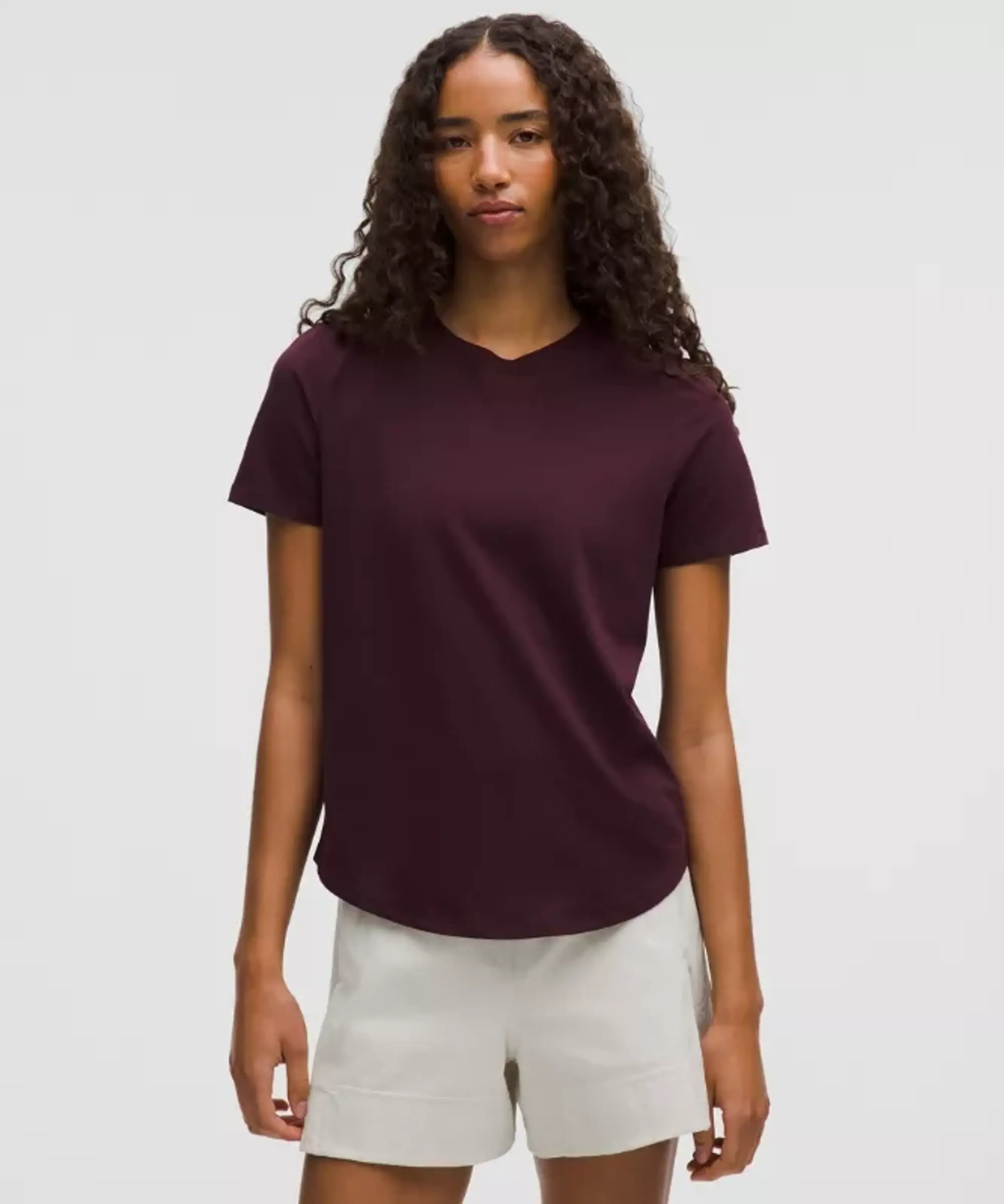 lululemon – Women's Love Curved-Hem Crewneck T-Shirt – Color Purple – Size 0