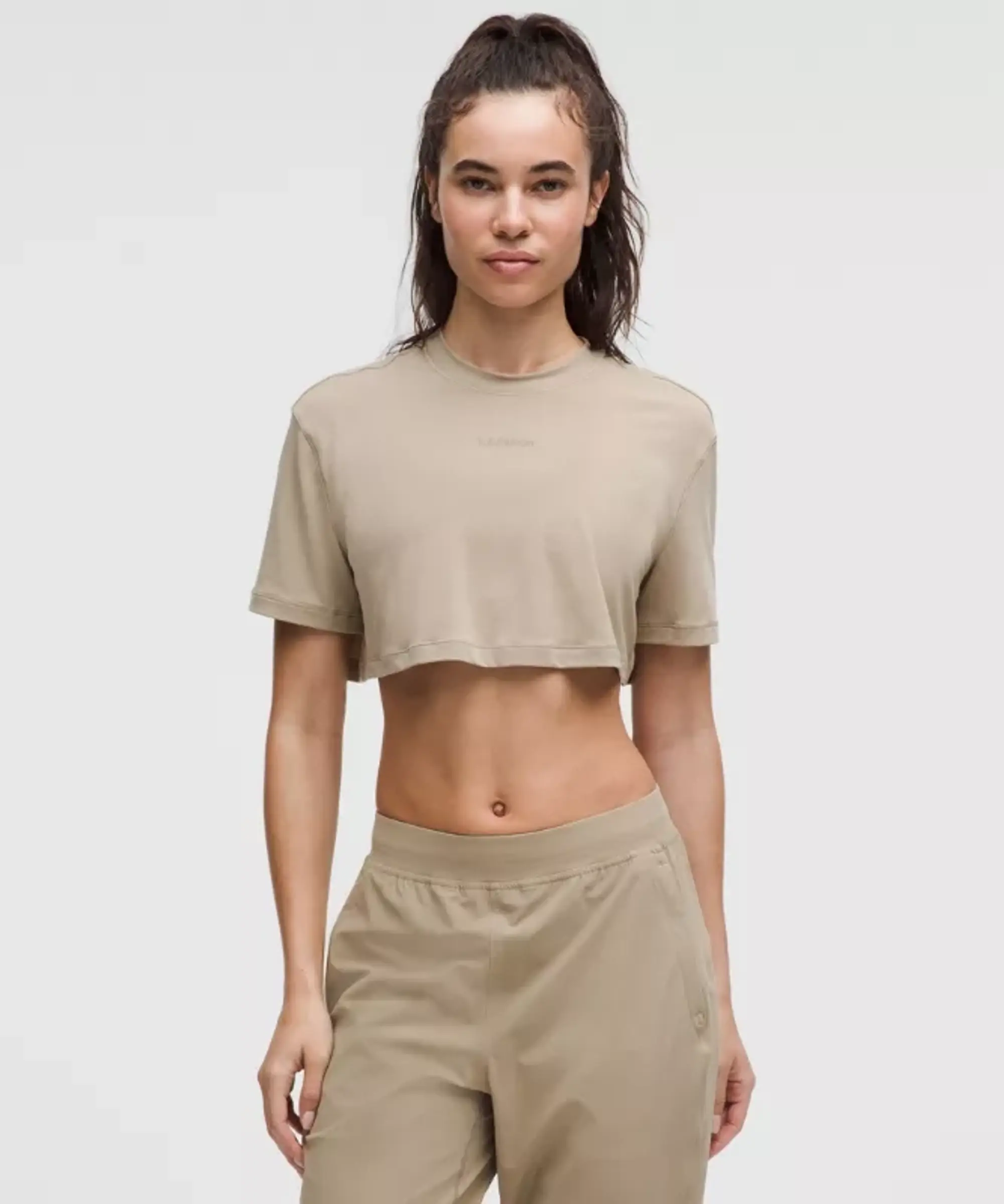 lululemon – Women's Jersey Training Super-Cropped Short-Sleeve Shirt – Color Brown – Size 0