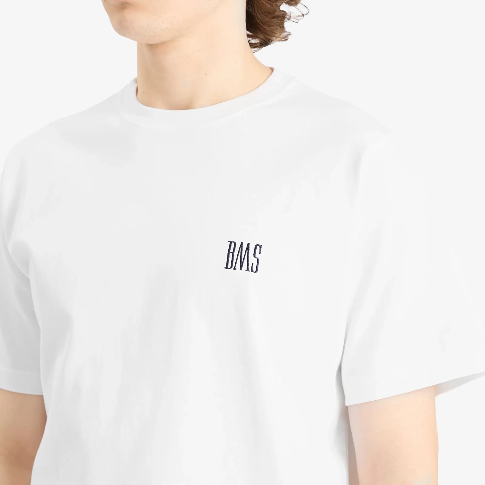 BEAMS Men's BMS Logo T-Shirt White