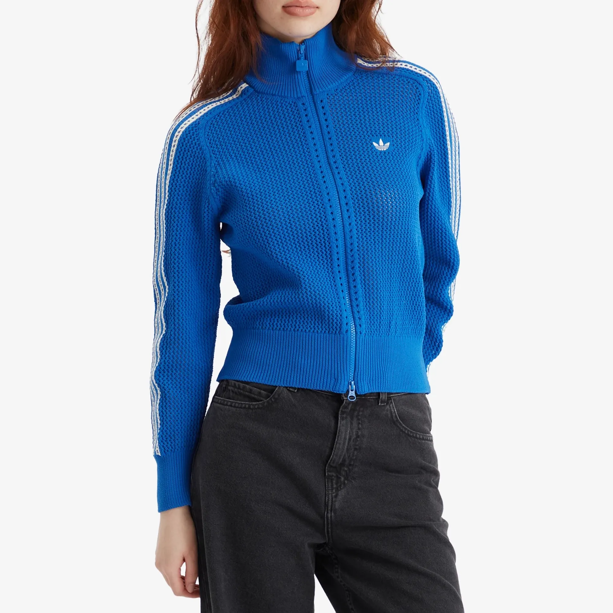 Adidas Women's Originals Premium Crochet Track Top Blue | JN3619