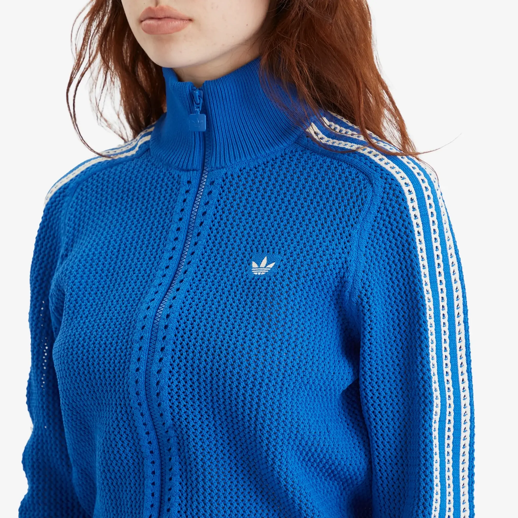 Adidas Women's Originals Premium Crochet Track Top Blue