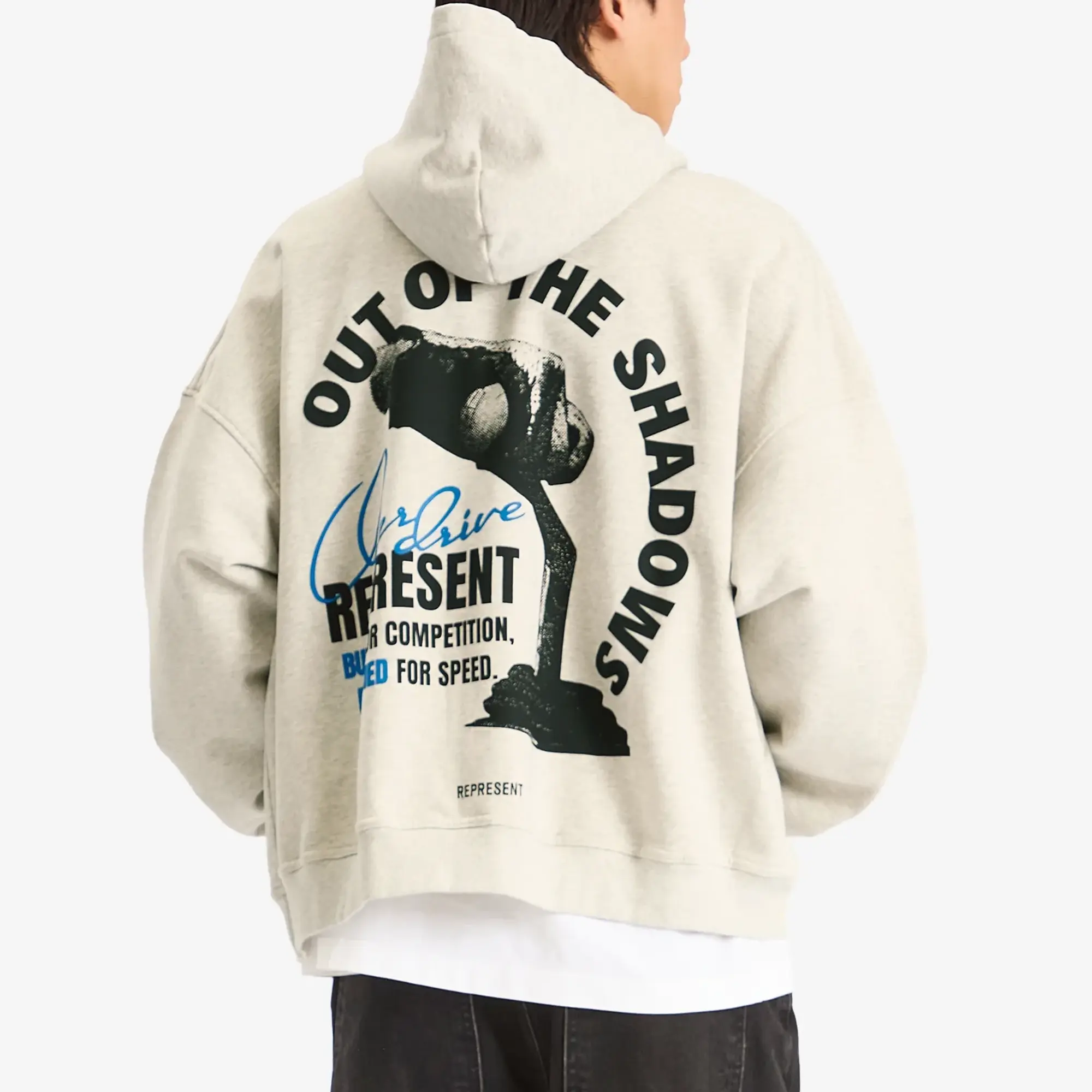 Represent Men's Out Of The Shadows Hoodie Ice Grey Marl
