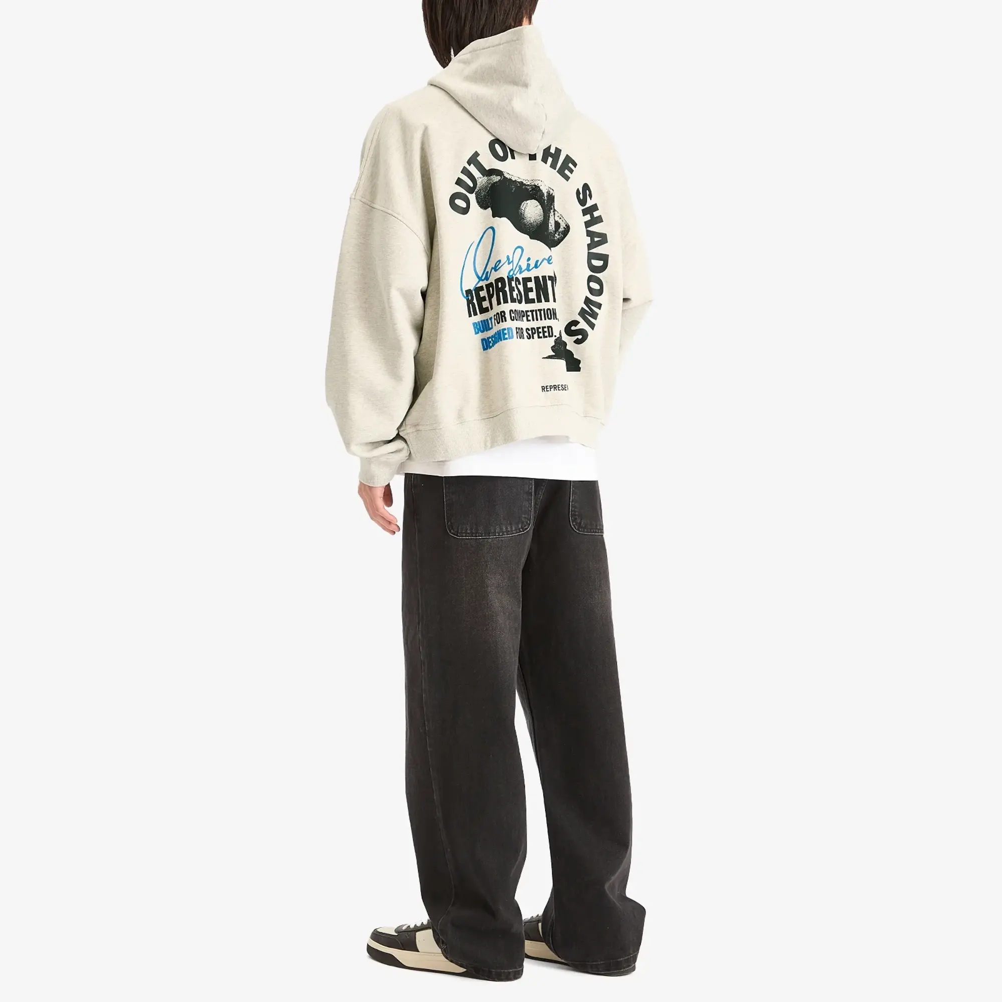 Represent Men's Out Of The Shadows Hoodie Ice Grey Marl