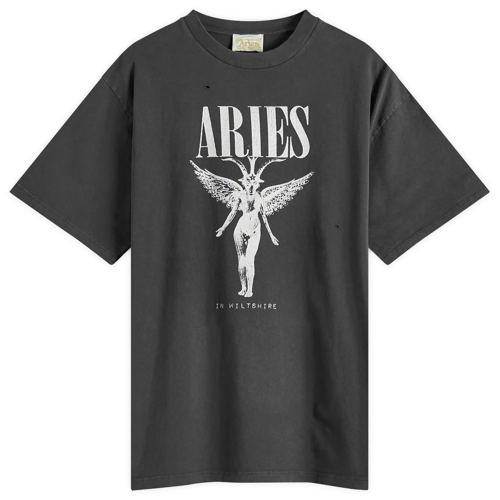 Aries Men's Destroyed Nirvana T-Shirt Black