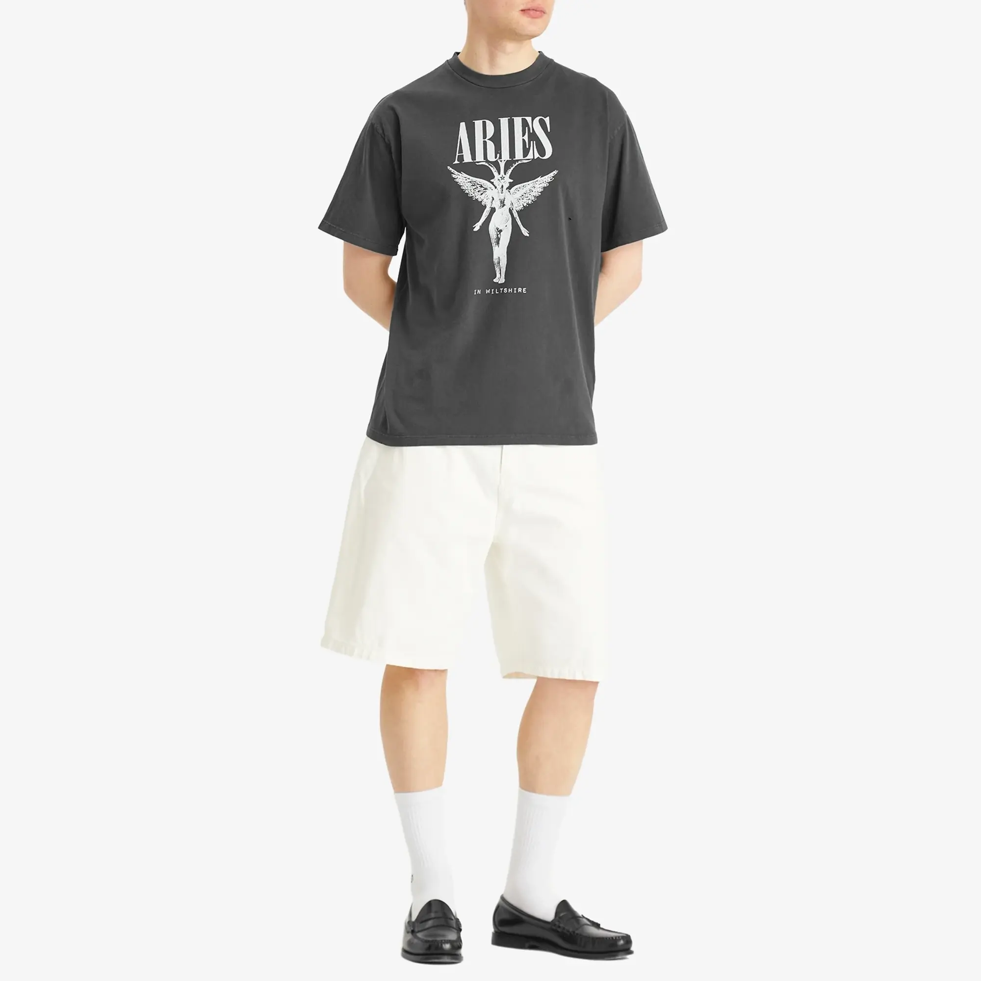 Aries Men's Destroyed Nirvana T-Shirt Black