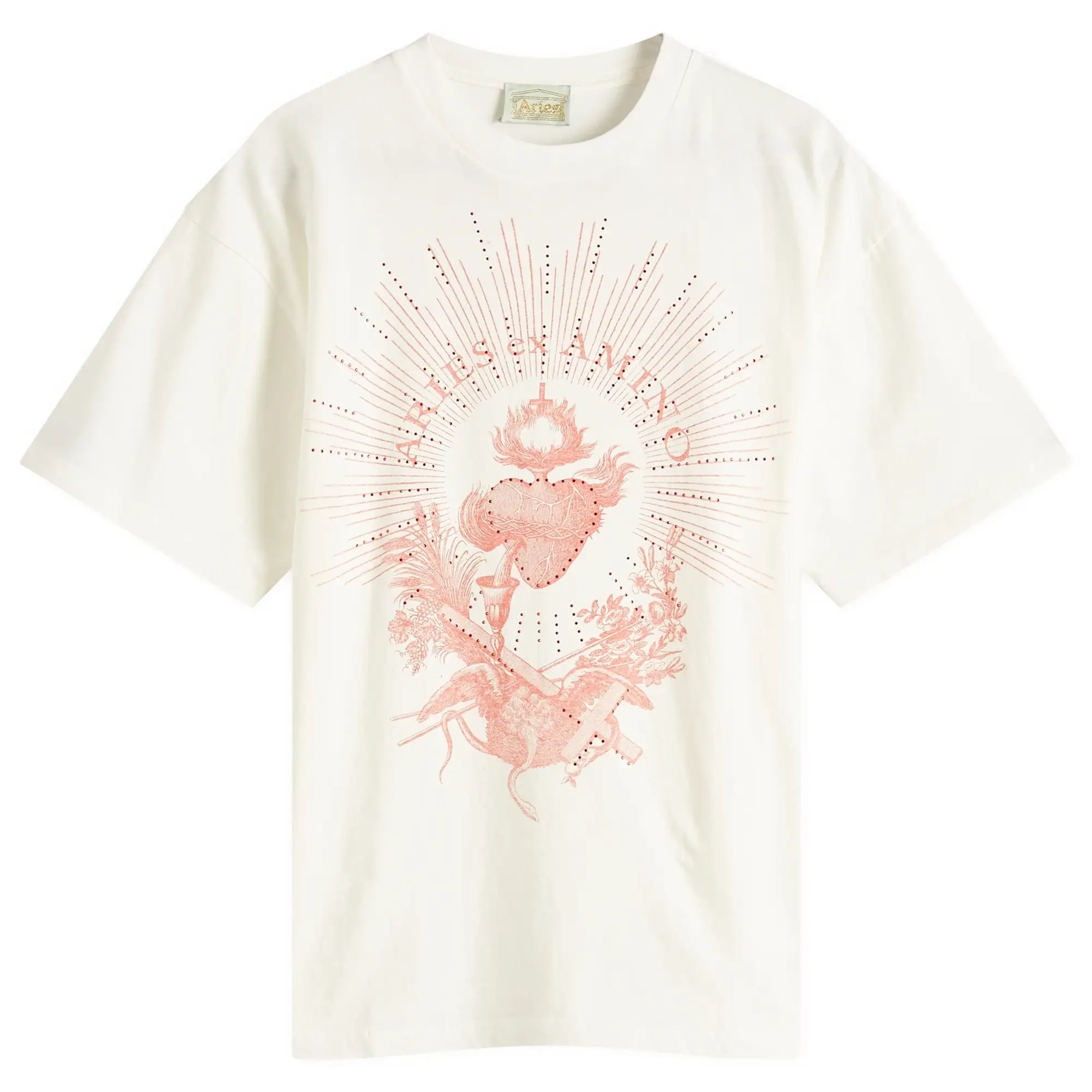 Aries Men's Faded Aries Men's Ex Amino T-Shirt Off White