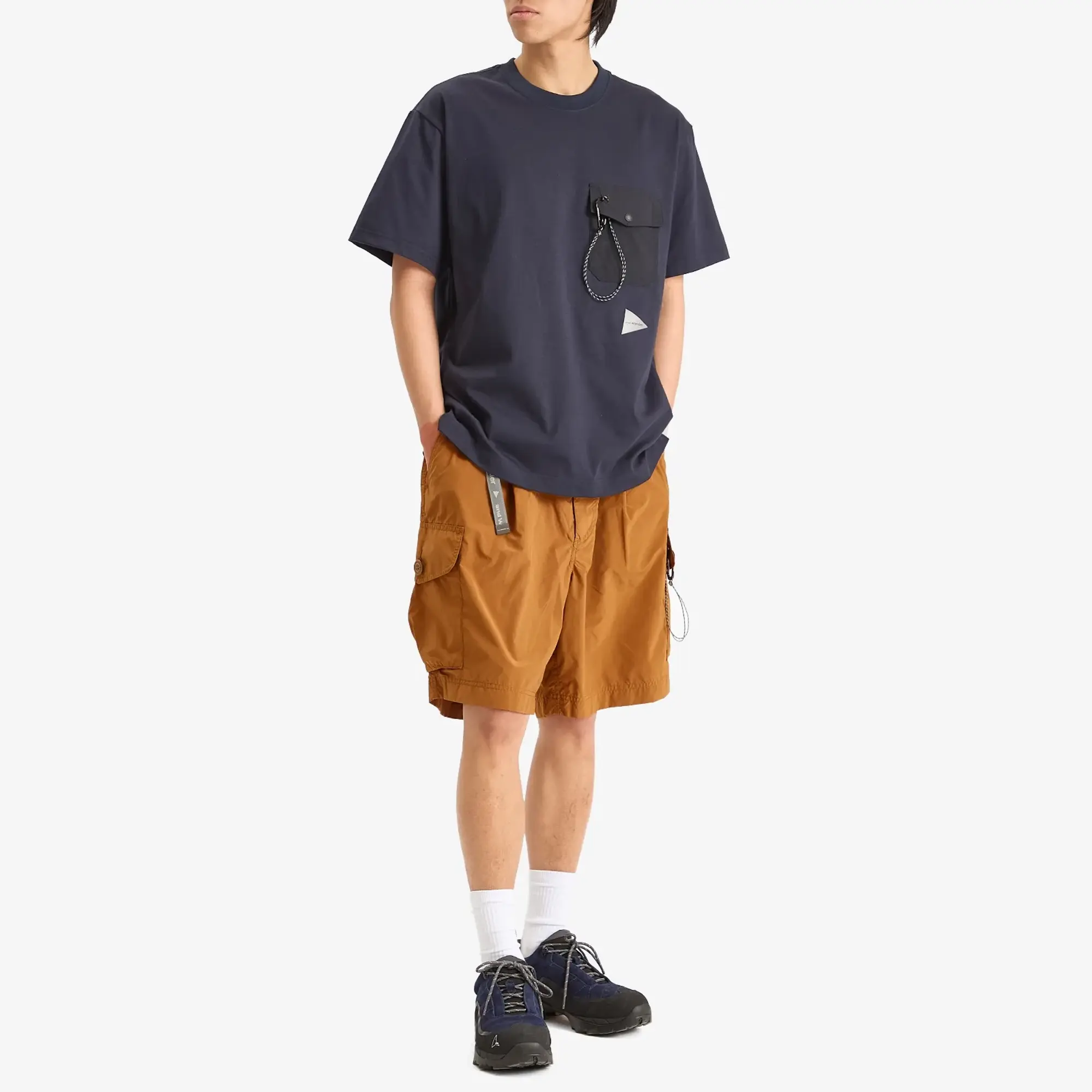 And Wander Men's Oversized Cargo Shorts Light Brown