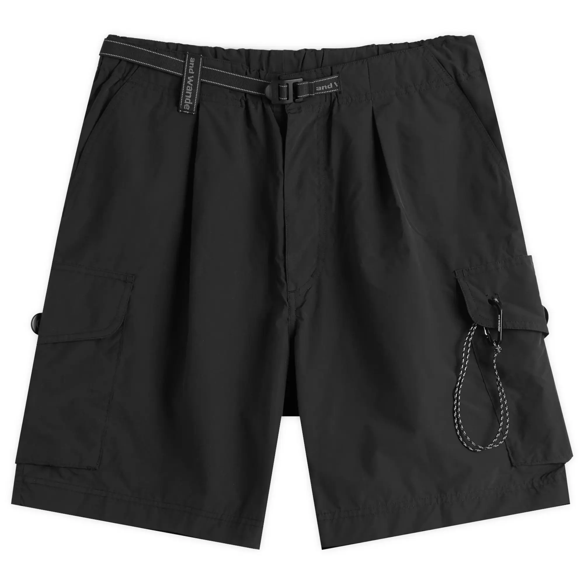 And Wander Men's Oversized Cargo Shorts Black