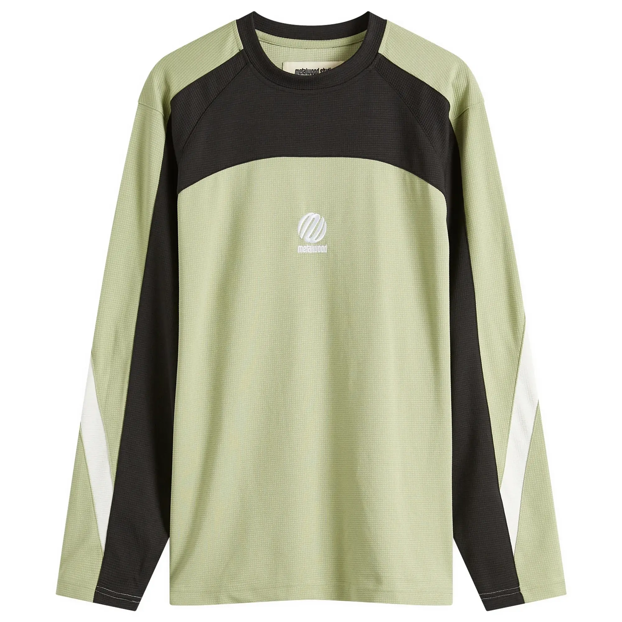 Metalwood Studio Men's Paneled Poly Long Sleeve T-Shirt Mint