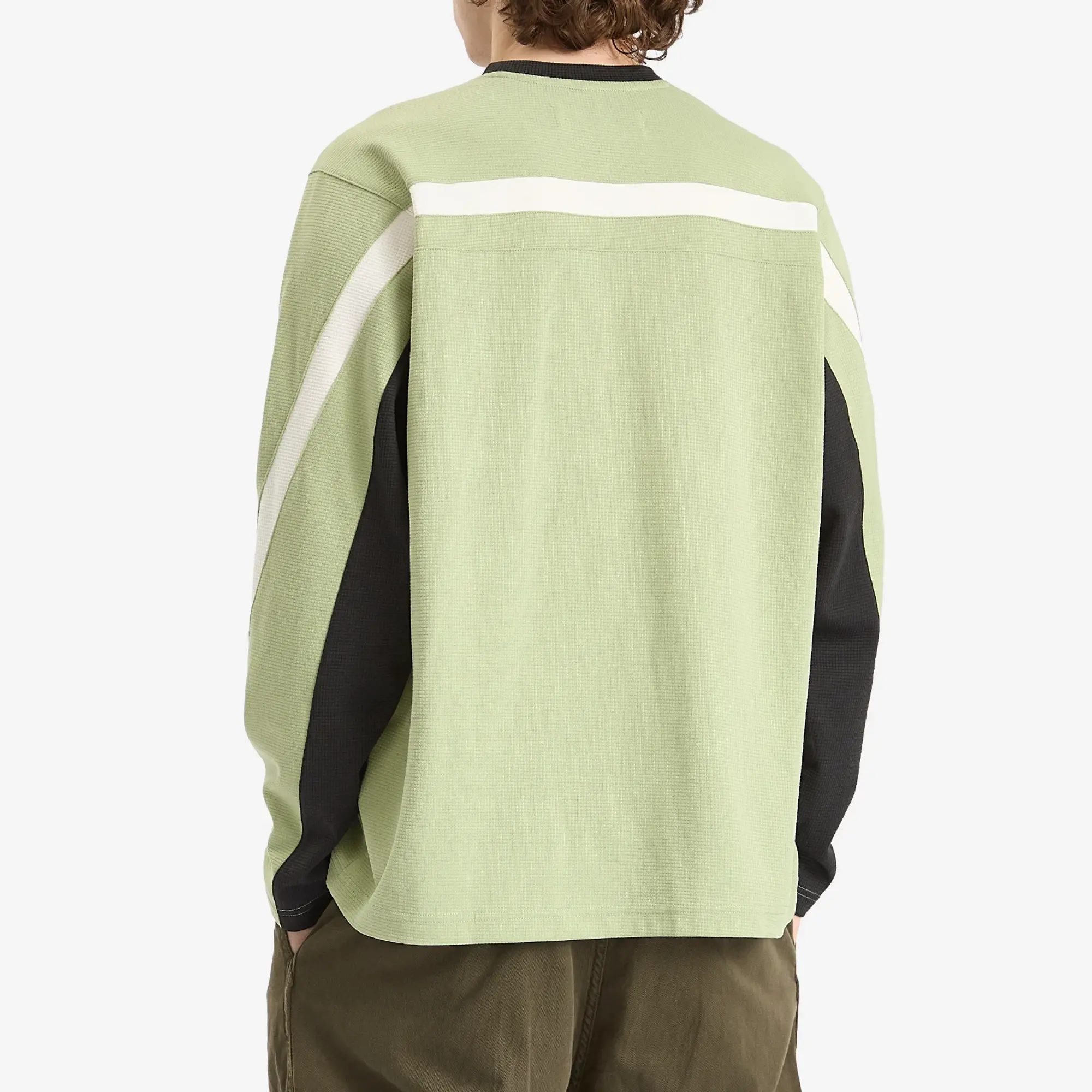 Metalwood Studio Men's Paneled Poly Long Sleeve T-Shirt Mint