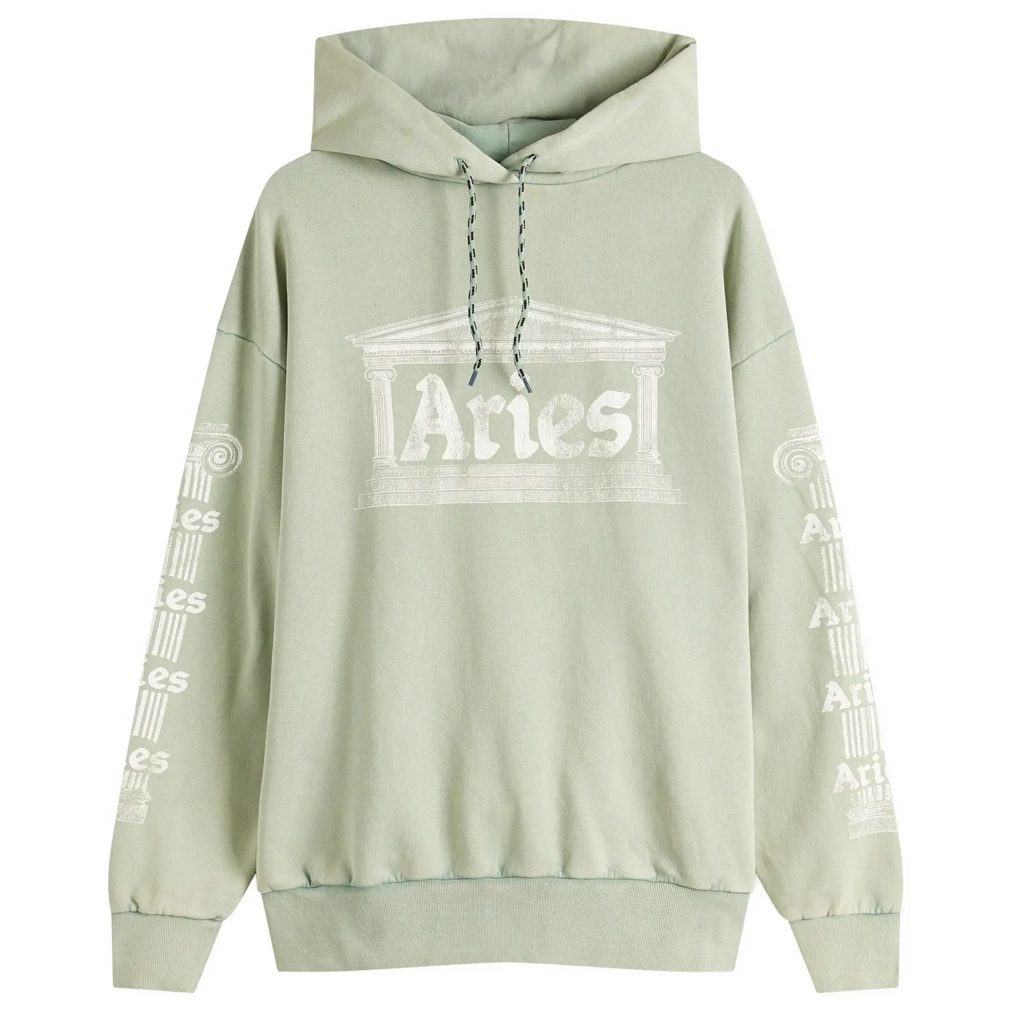 Aries Men's Aged Ancient Temple Hoodie Green