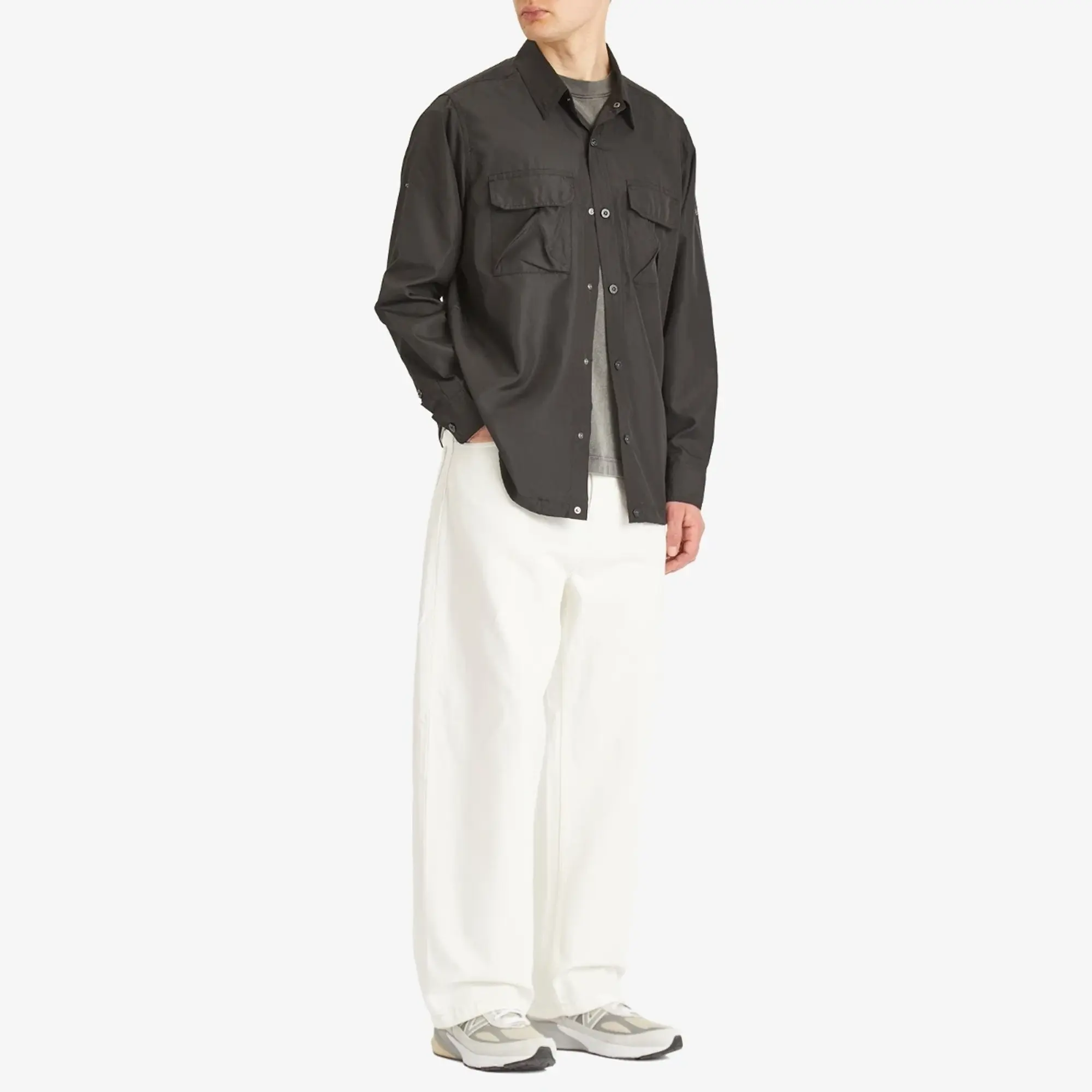 Taion Men's Military Pocket Shirt Black
