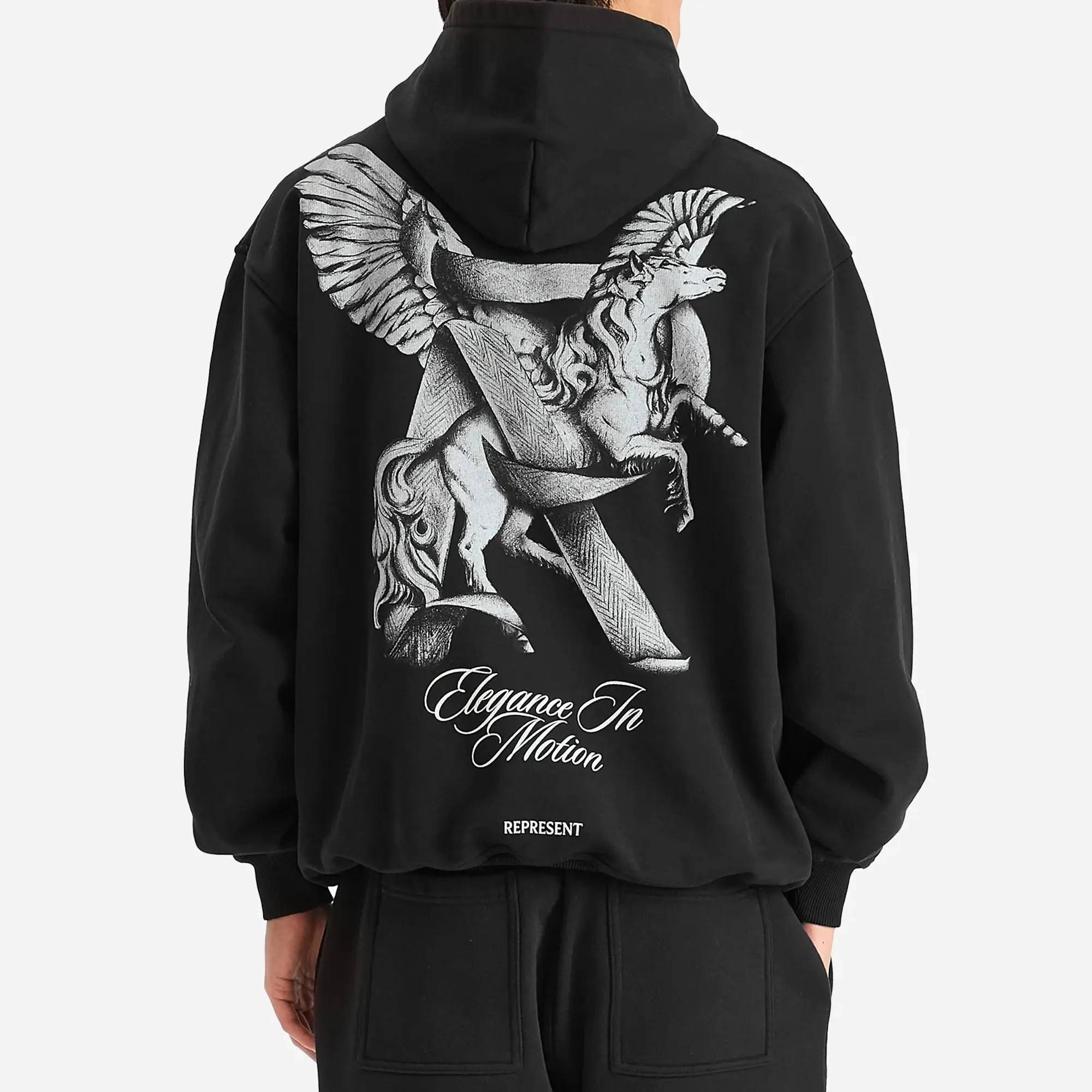 Represent Men's Elegance In Motion Hoodie Jet Black