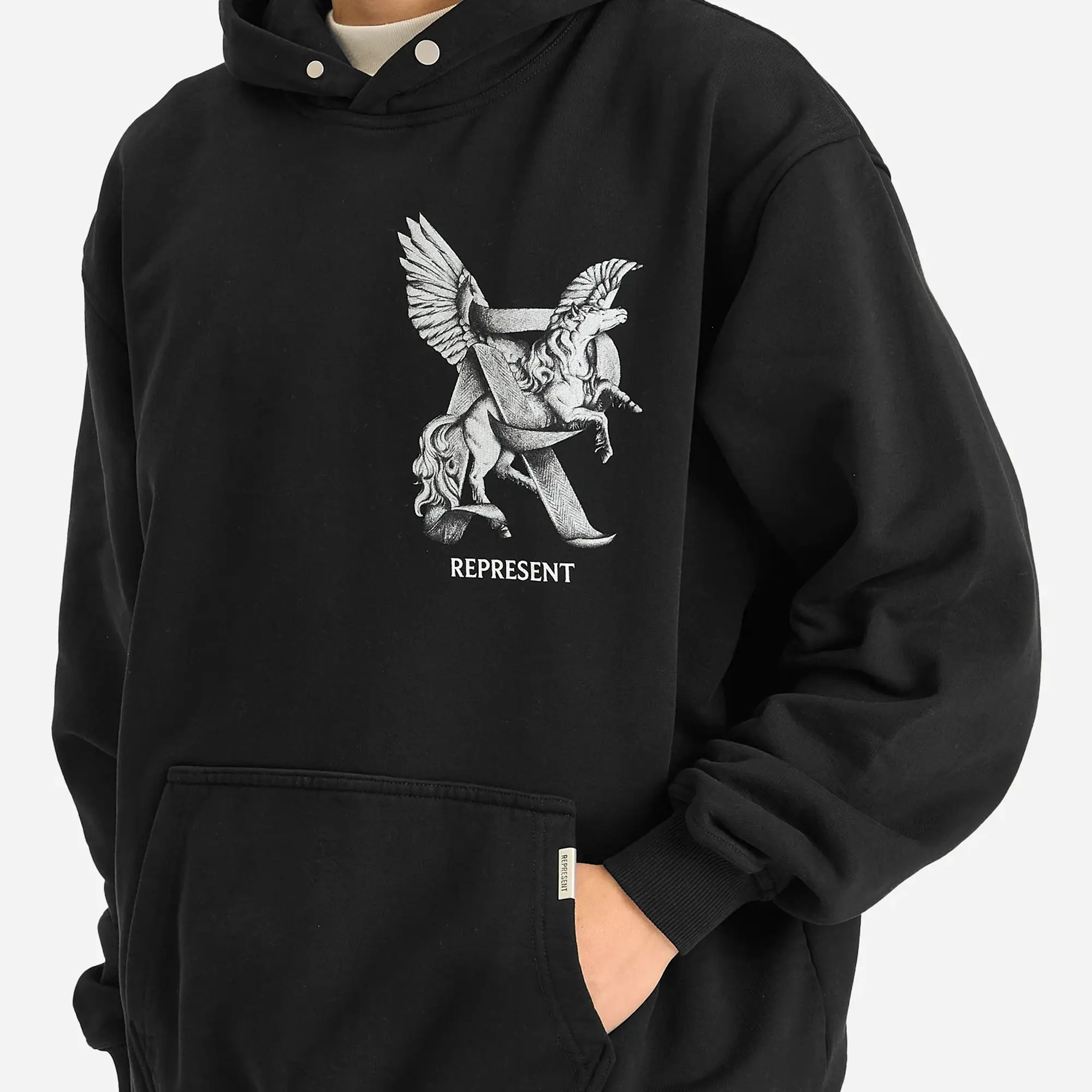 Represent Men's Elegance In Motion Hoodie Jet Black