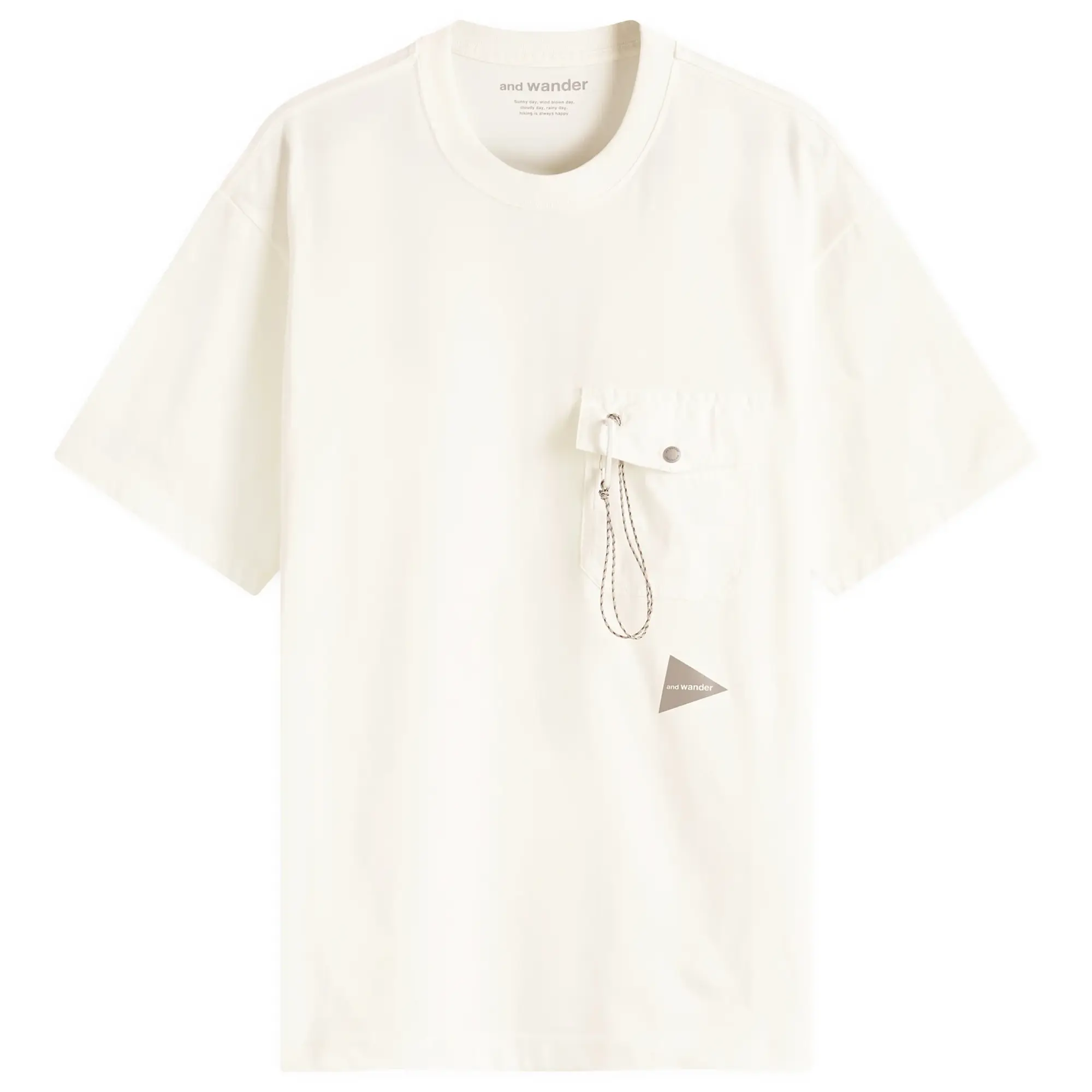 And Wander Men's Pocket T-Shirt Off White