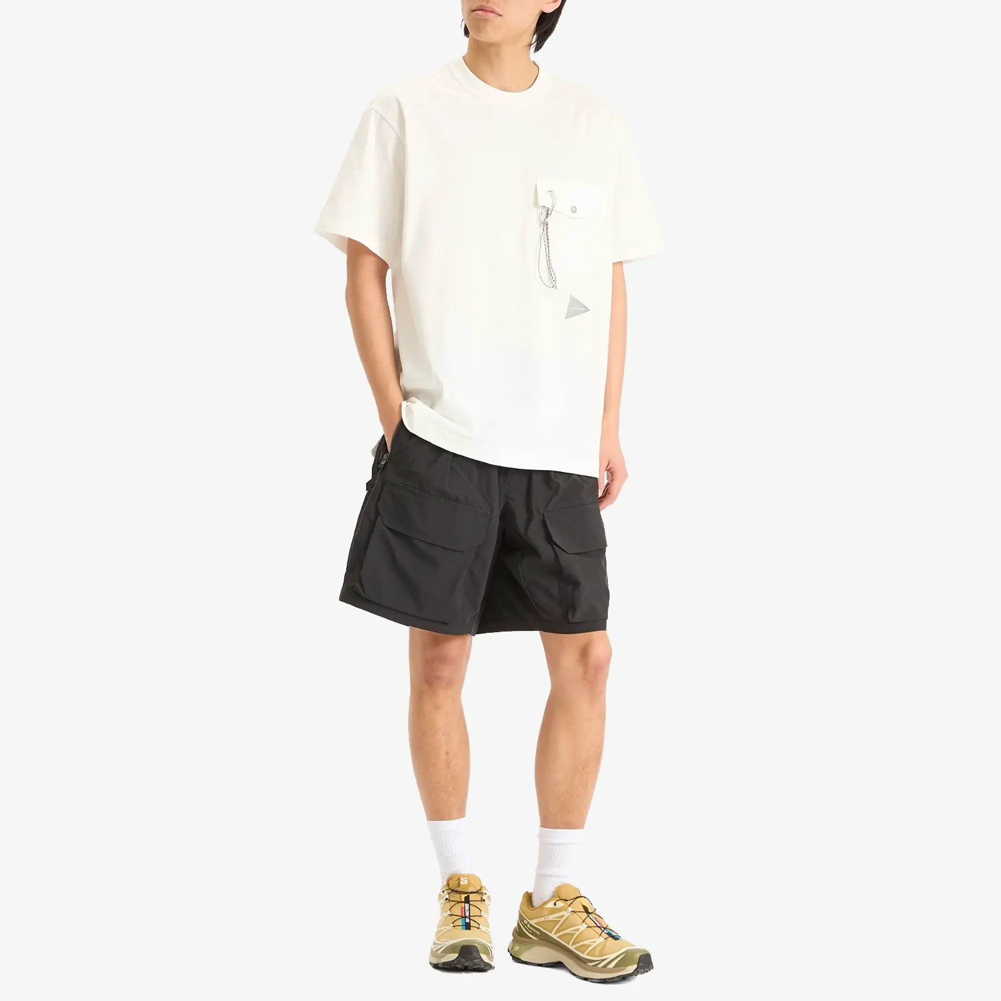 And Wander Men's Pocket T-Shirt Off White