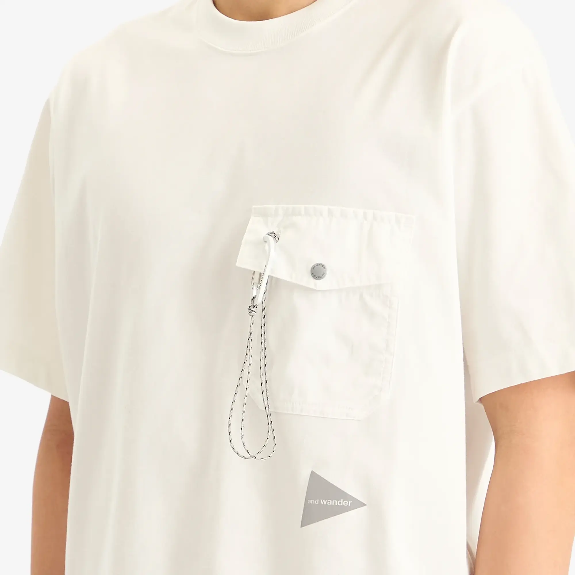 And Wander Men's Pocket T-Shirt Off White