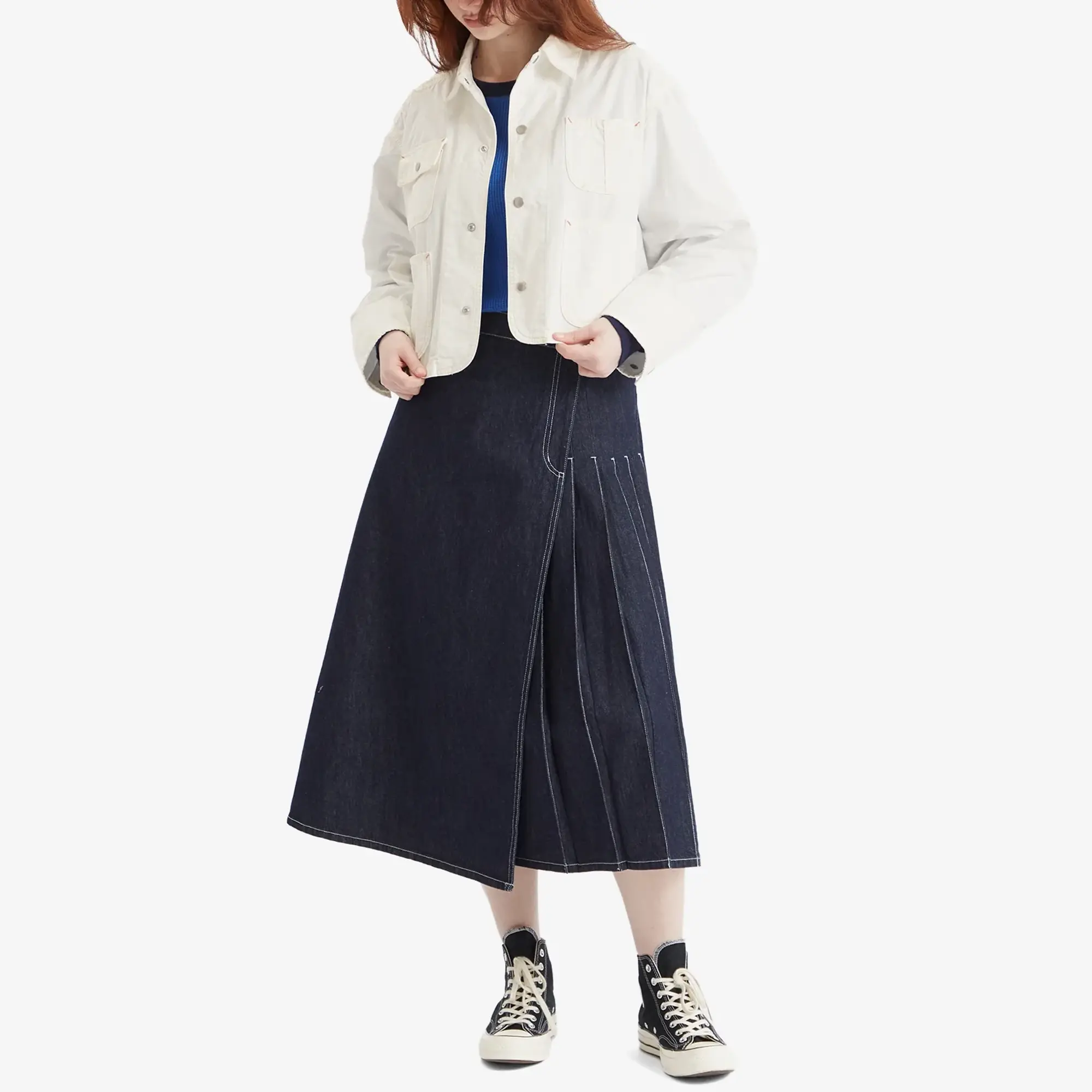 Beams Boy Women's Short Denim Jacket Off White