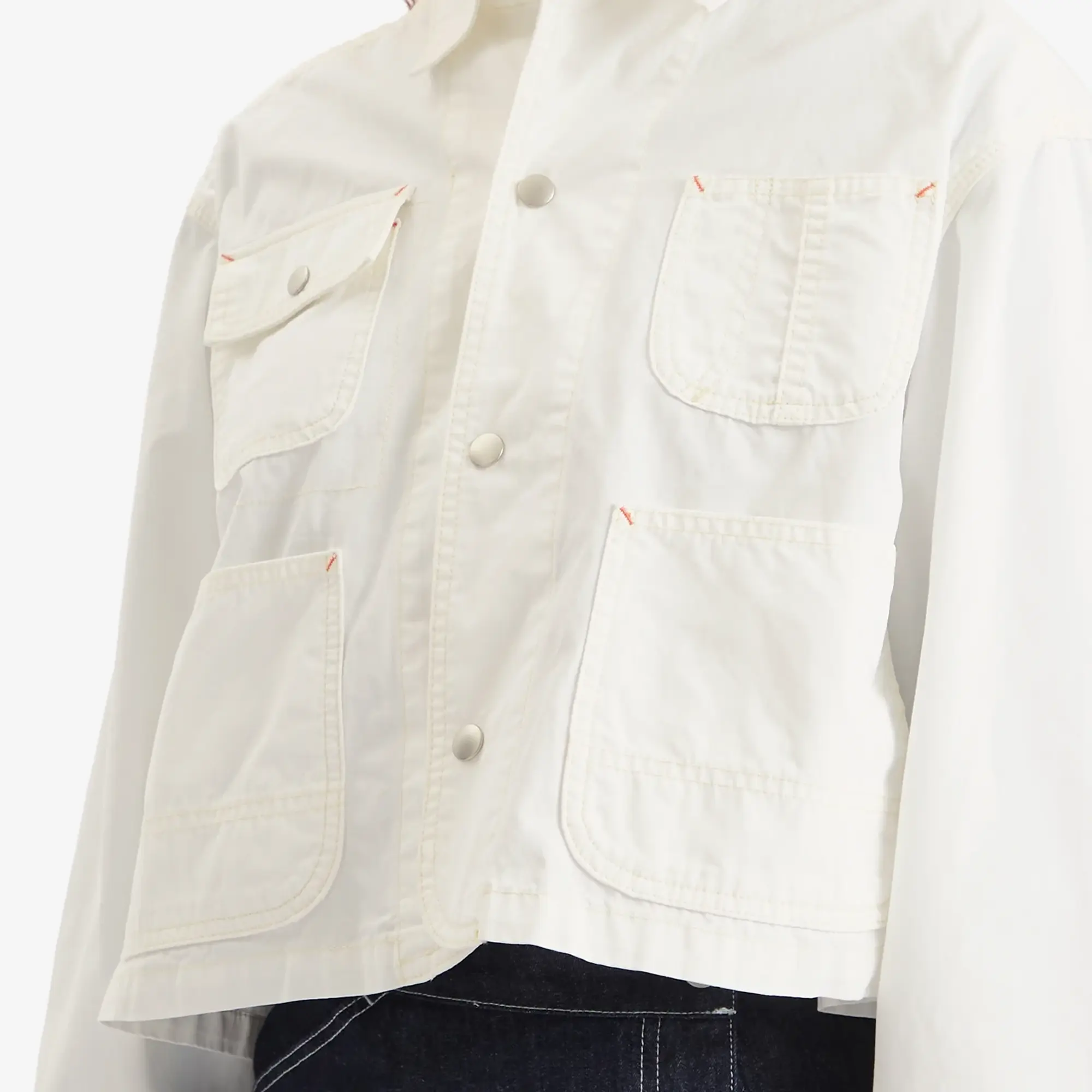 Beams Boy Women's Short Denim Jacket Off White
