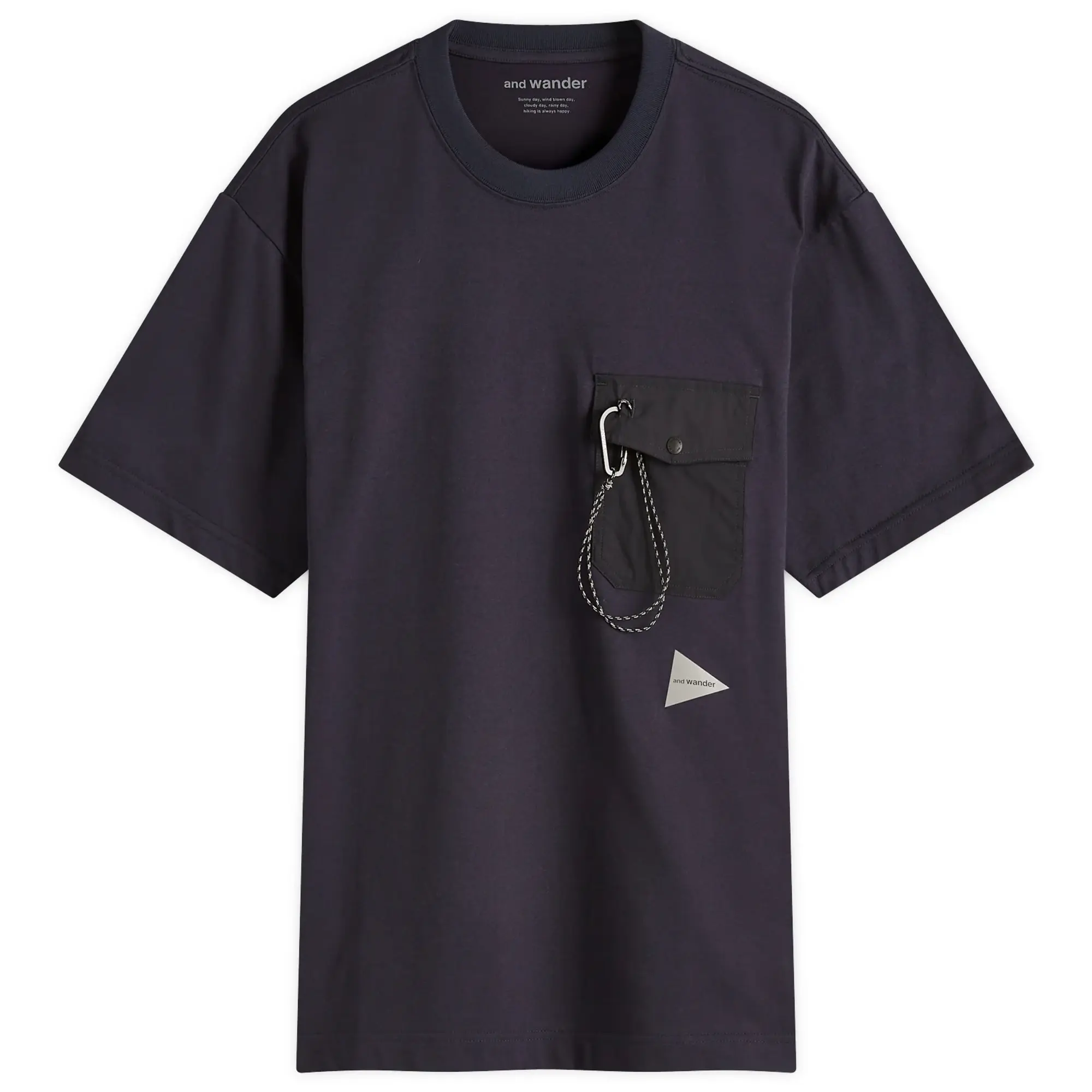 And Wander Men's Pocket T-Shirt Navy