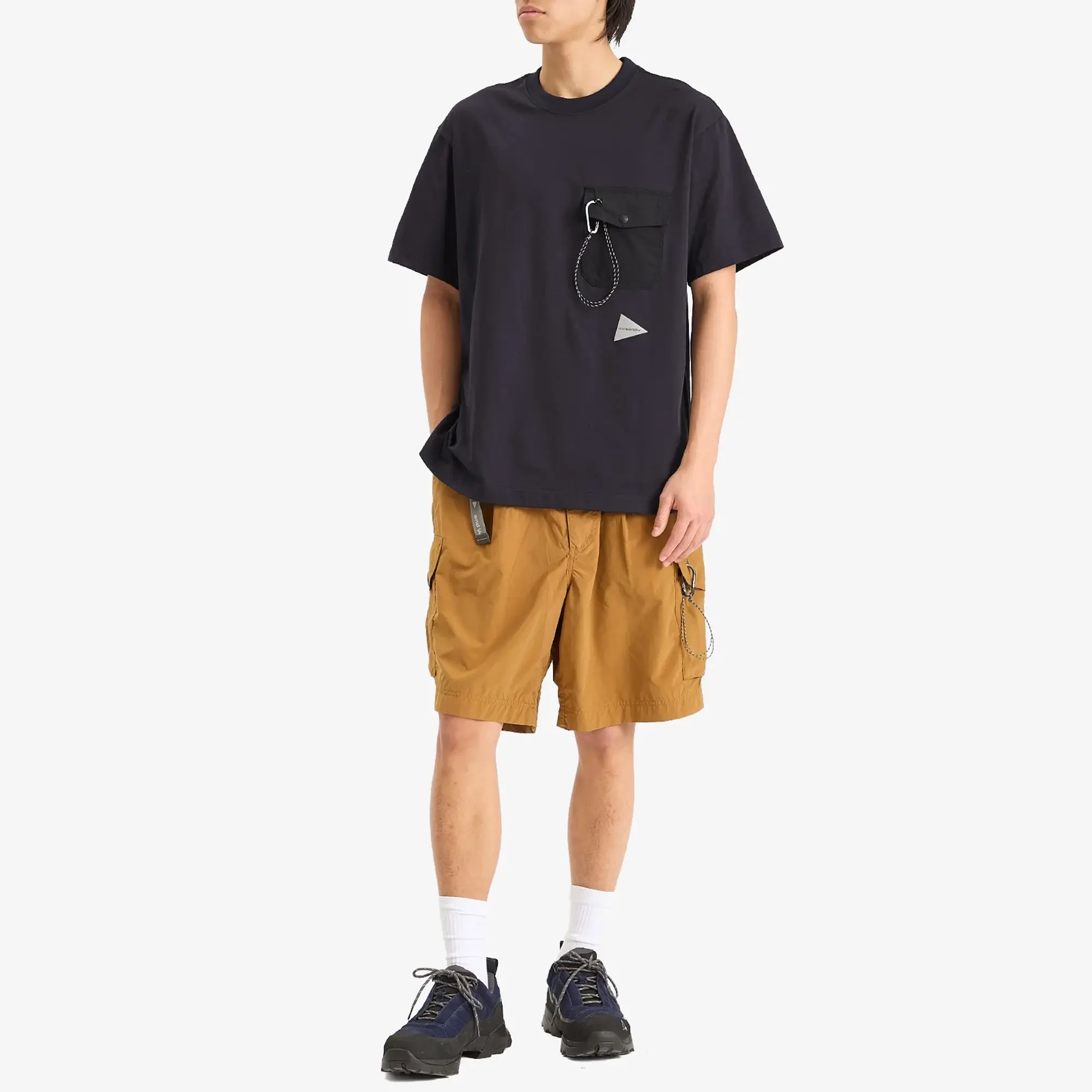 And Wander Men's Pocket T-Shirt Navy