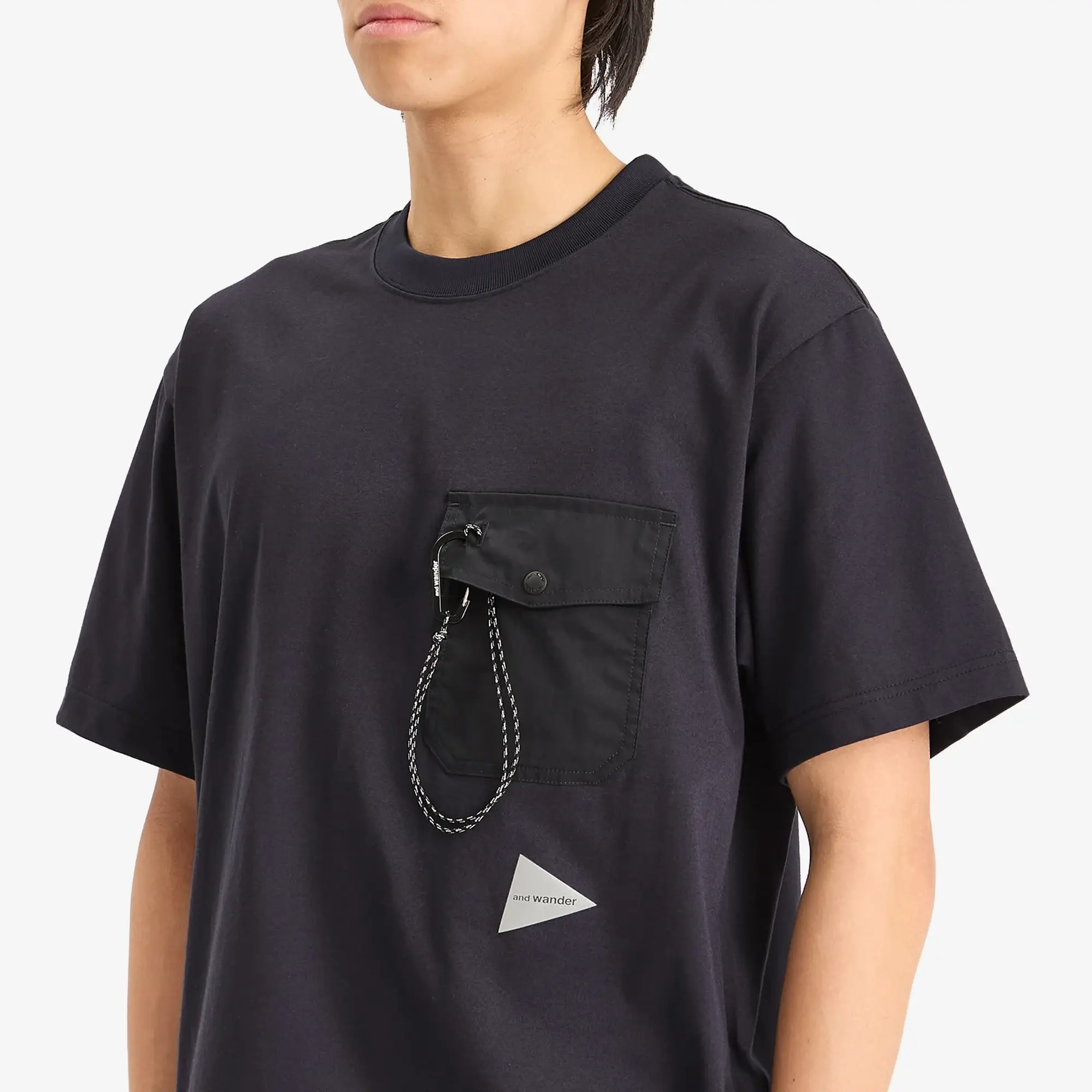 And Wander Men's Pocket T-Shirt Navy