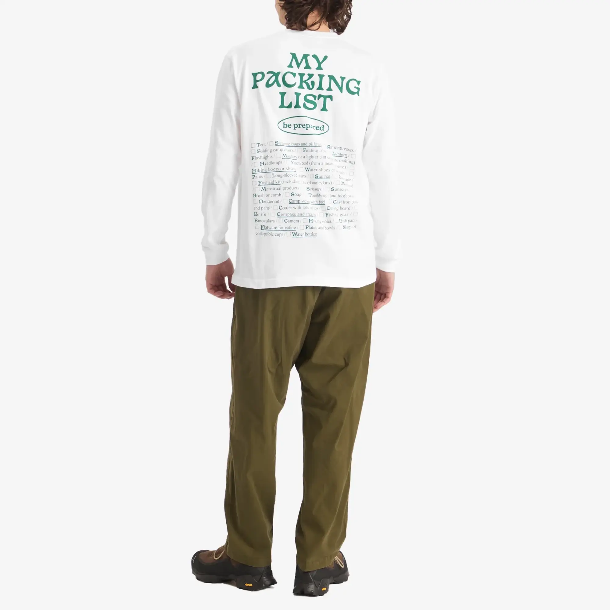Manastash Men's Long Sleeve Be Prepared T-Shirt White
