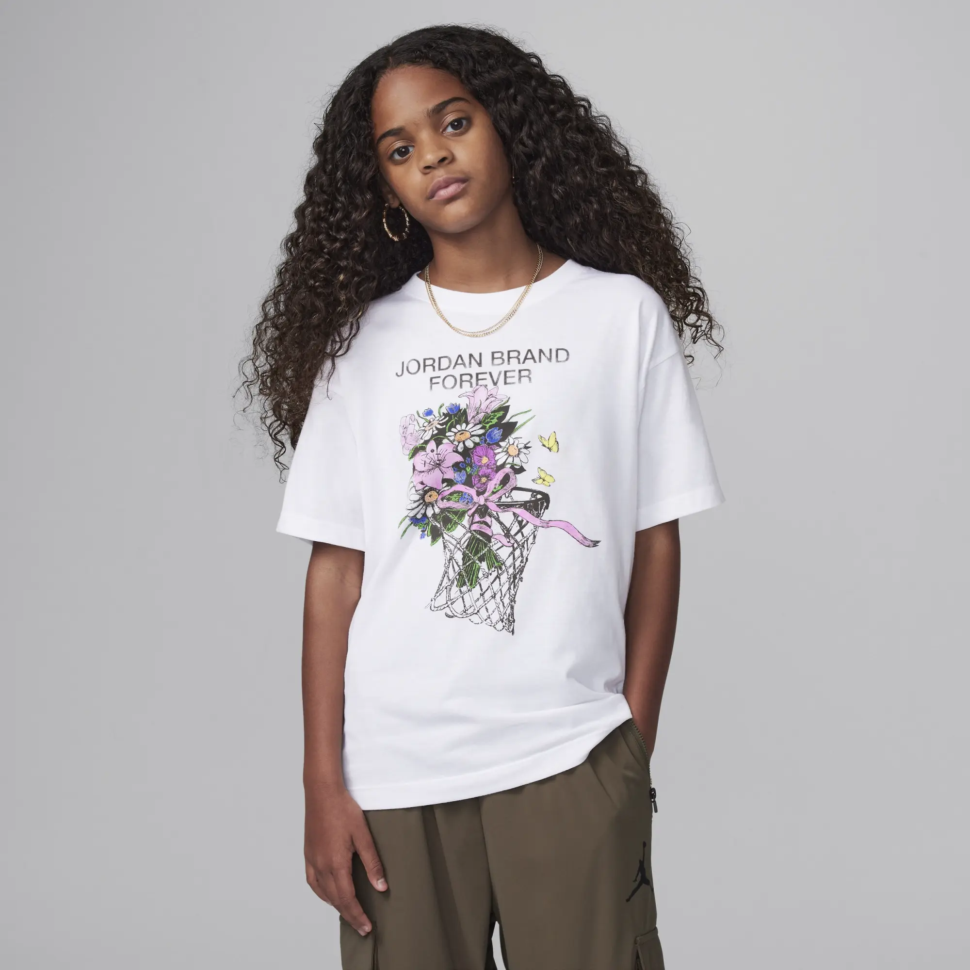 Nike Jordan Older Kids' Jordan Brand Forever T-Shirt - White - Cotton