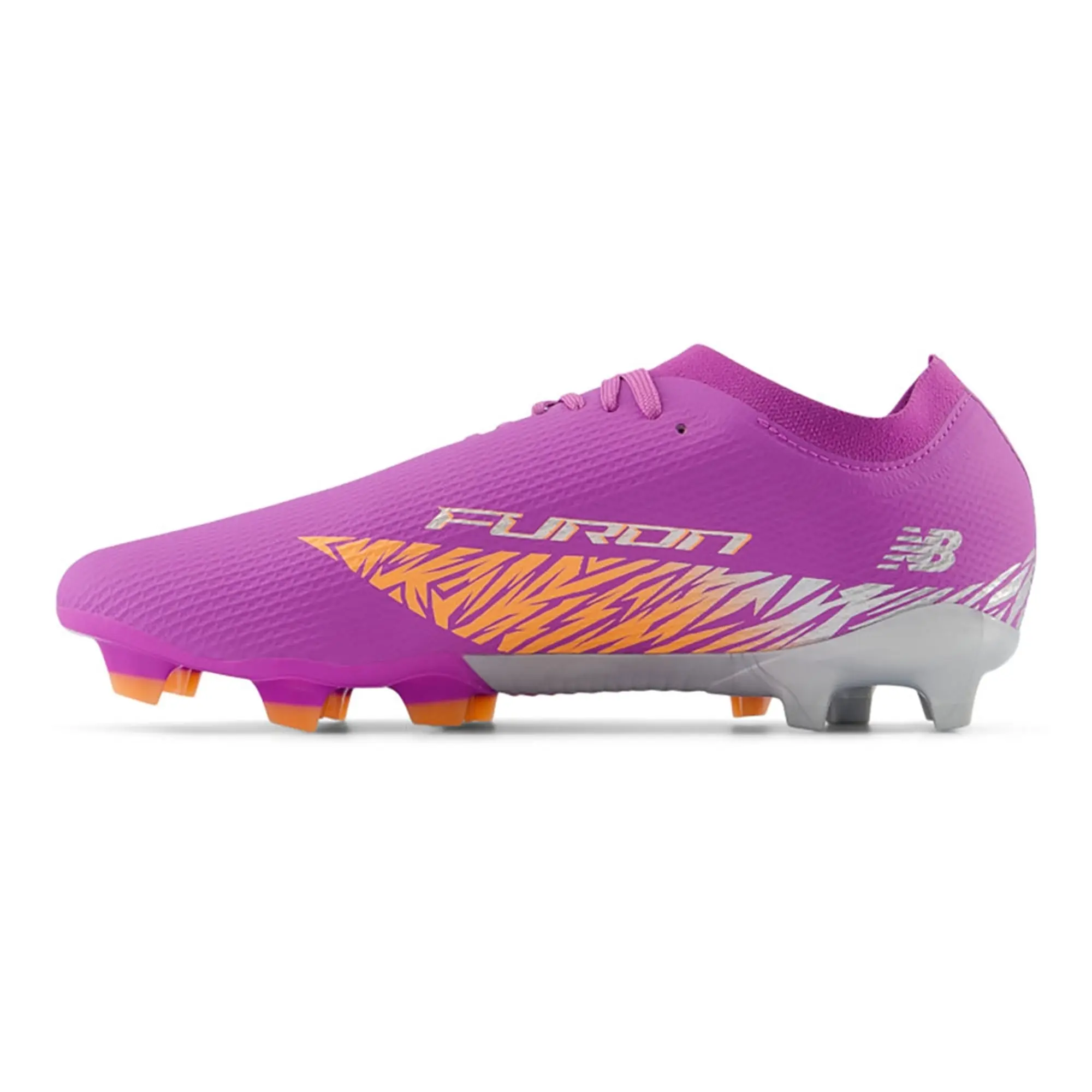 New Balance Unisex FURON TEAM FG V8 in Purple/Orange/Grey Synthetic