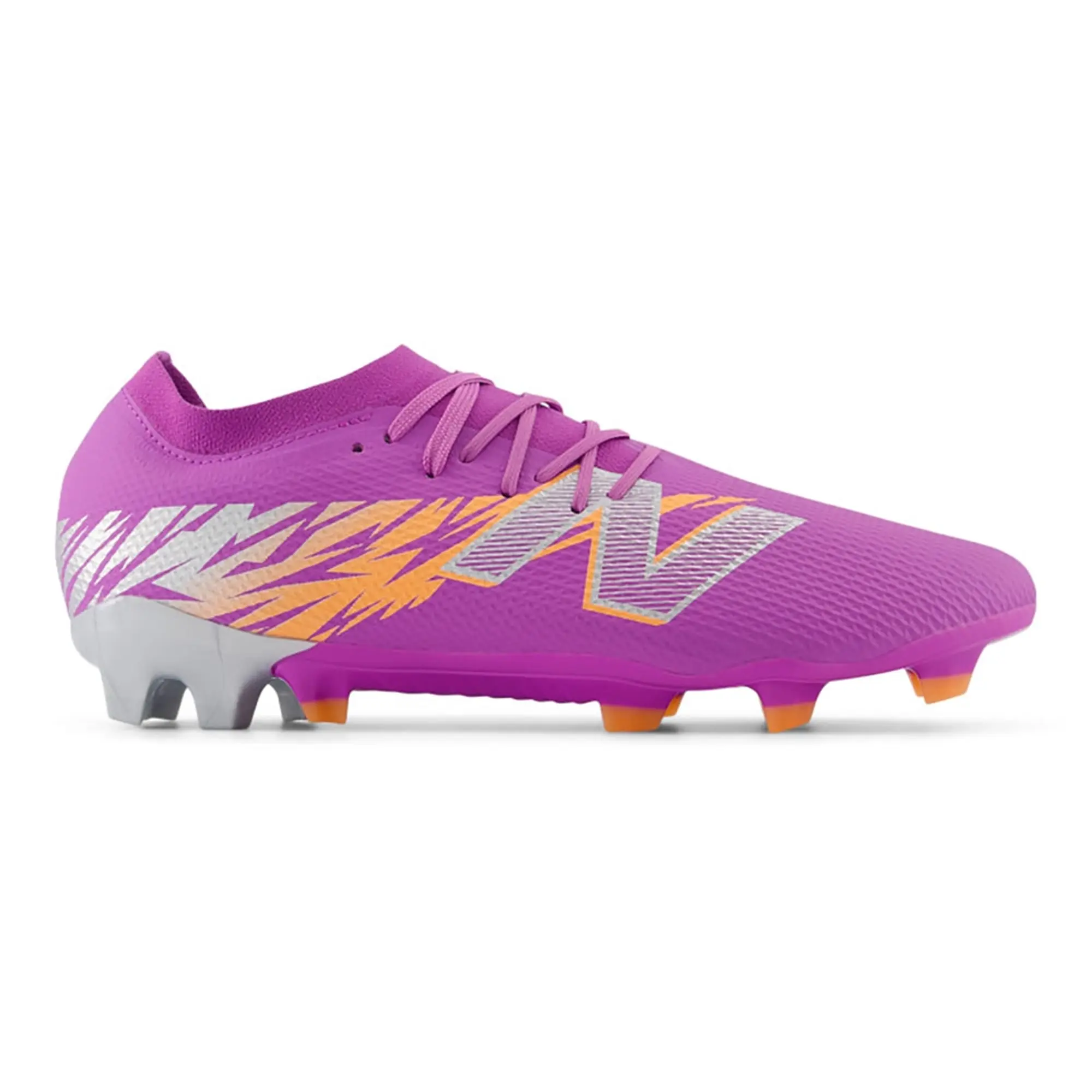 New Balance Unisex FURON TEAM FG V8 in Purple/Orange/Grey Synthetic