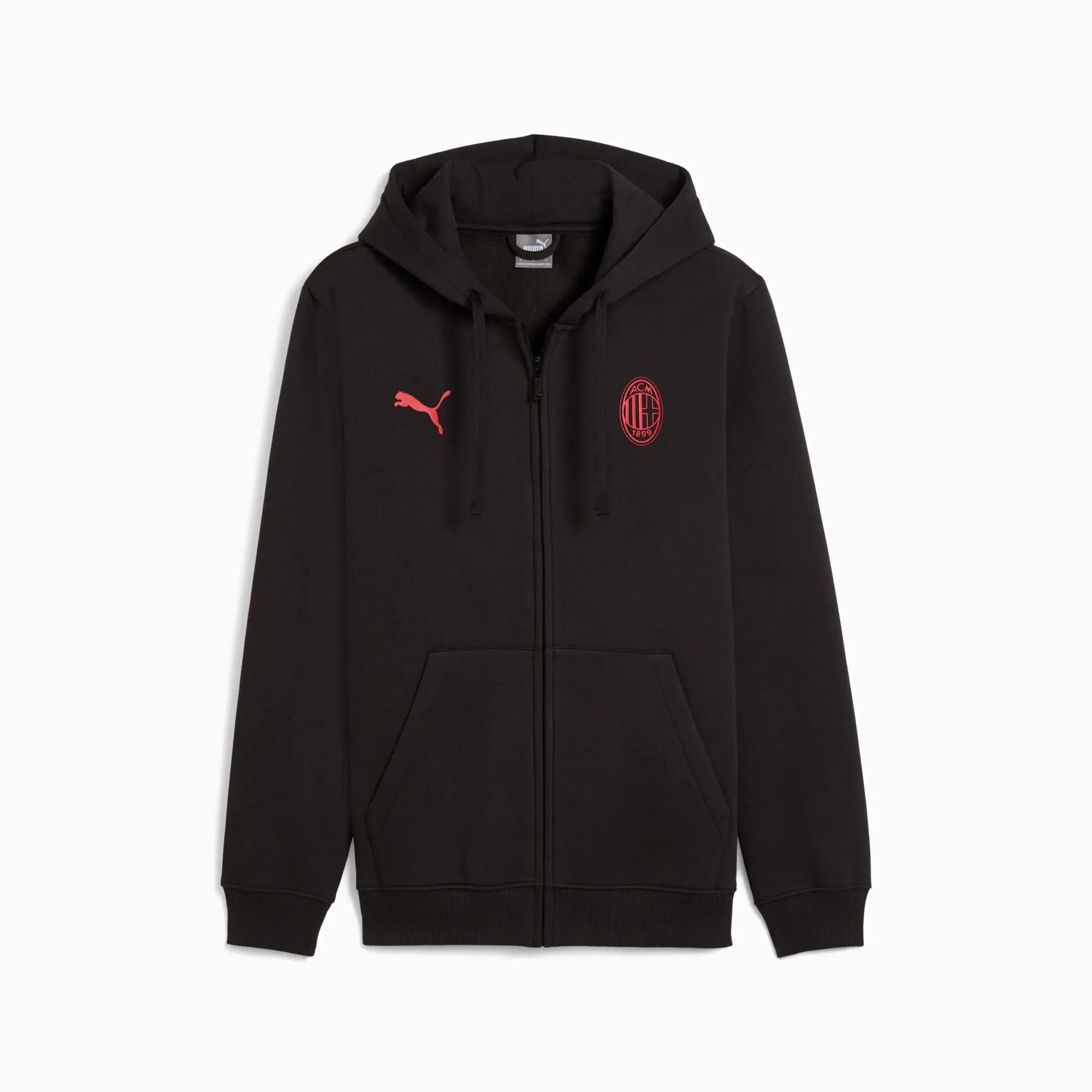 PUMA AC Milan Ftblessentials Hooded Jacket Men, Black/For All Time Red, size 3XL