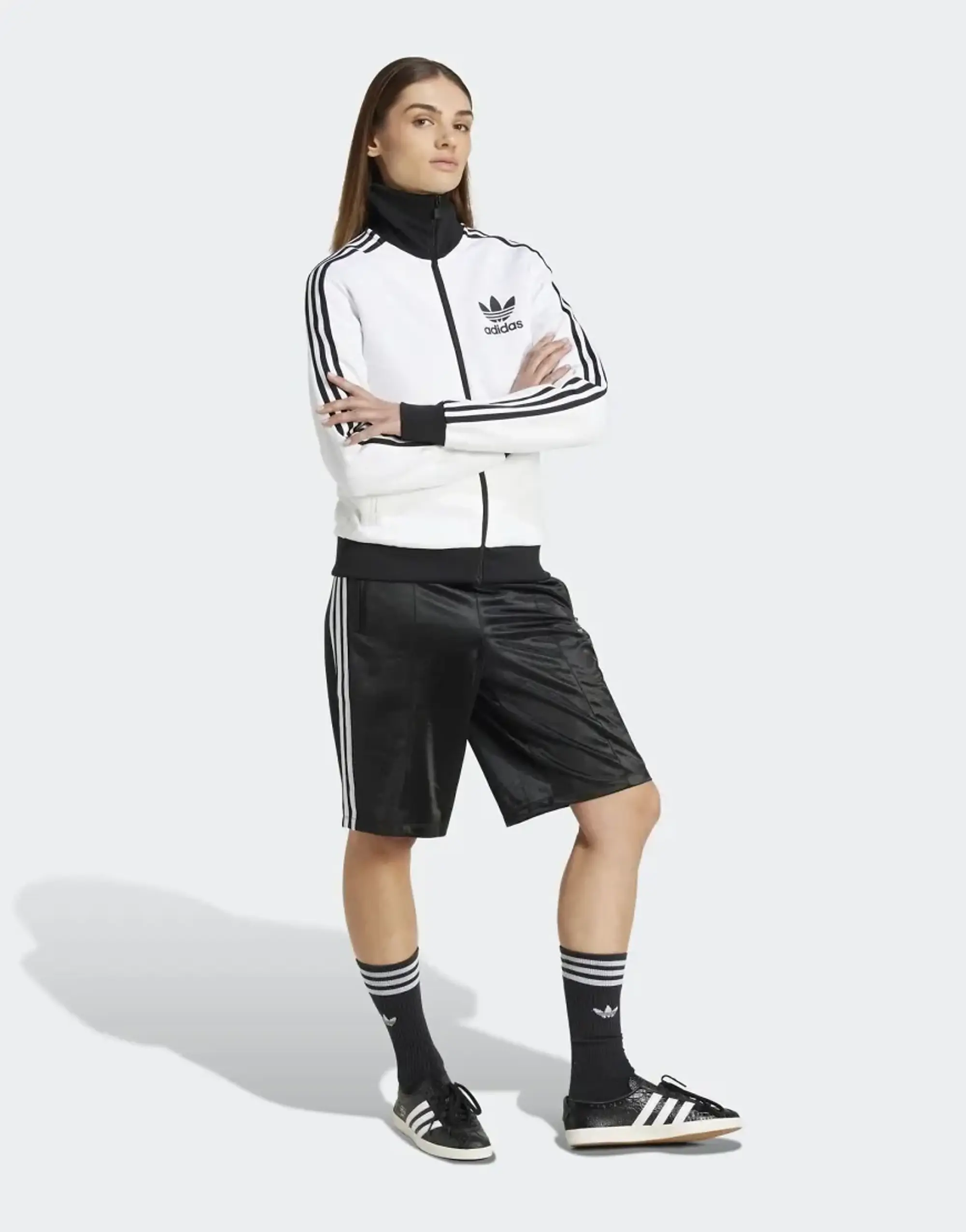 Adidas Originals Adicolor Firebird Long Shorts In Black / White