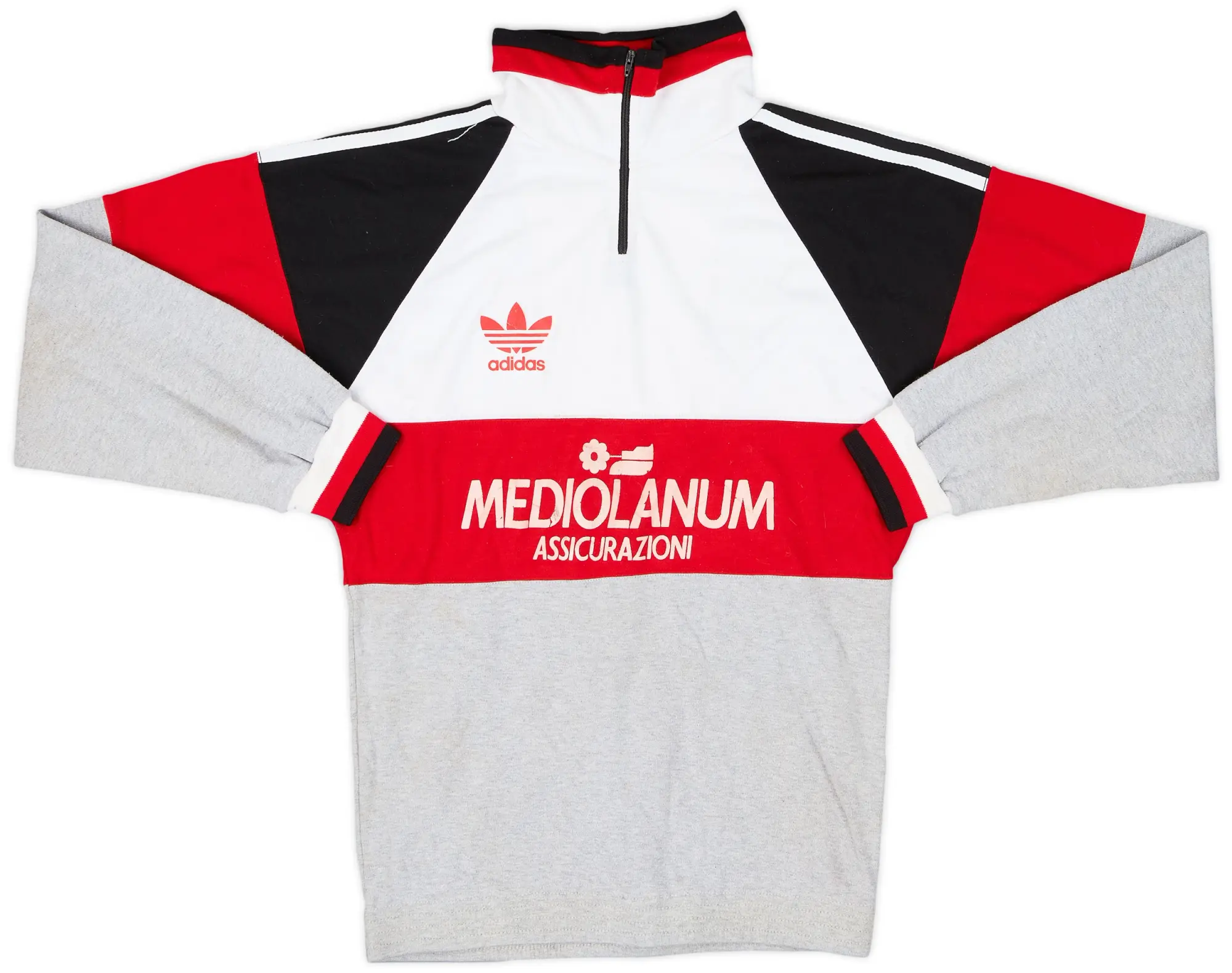 1990-92 AC Milan adidas 1/4 Zip Sweat Top - 4/10 - (XS)