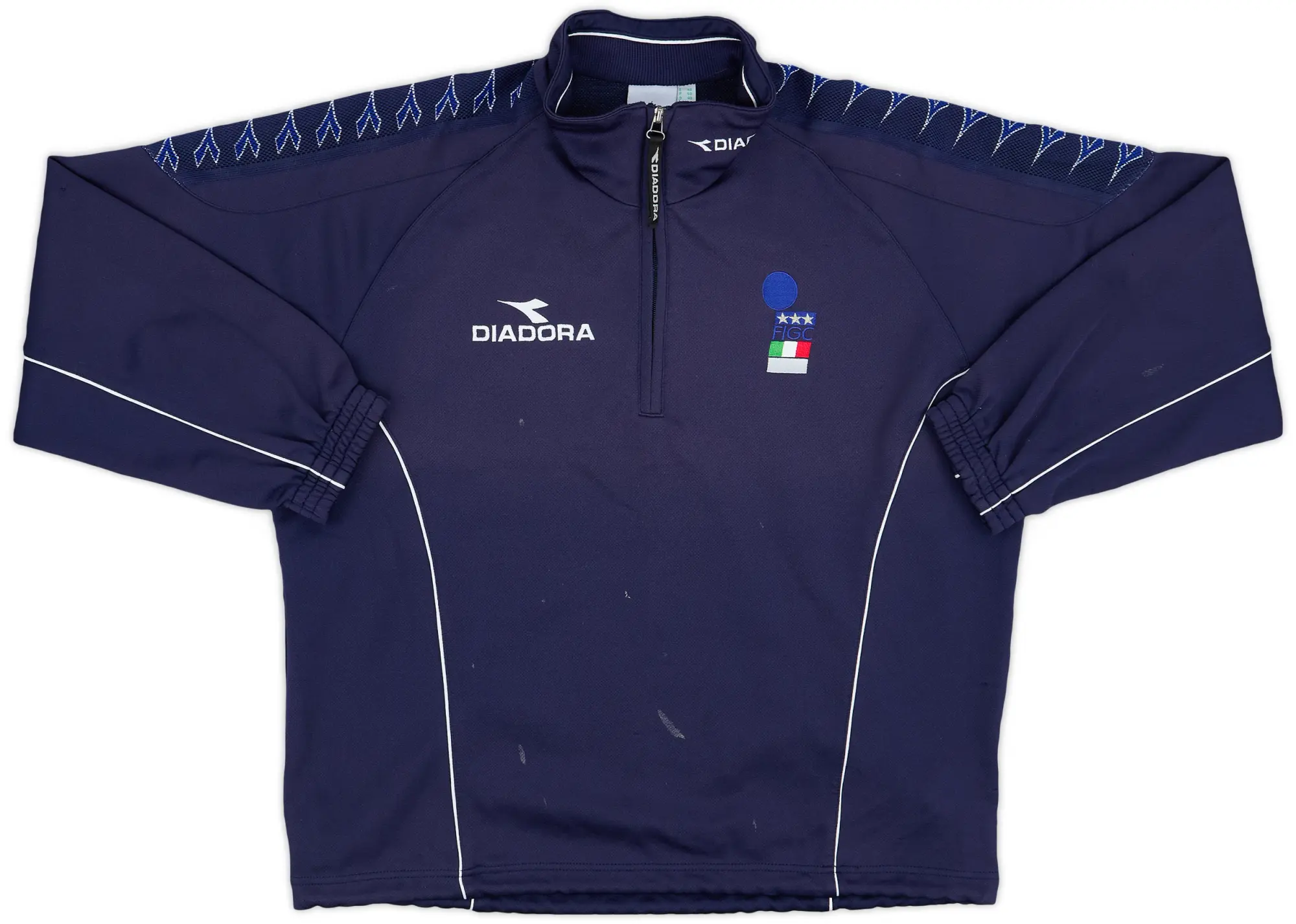 1999-00 Italy Diadora Referee 1/4 Zip Drill Top - 5/10 - (M)