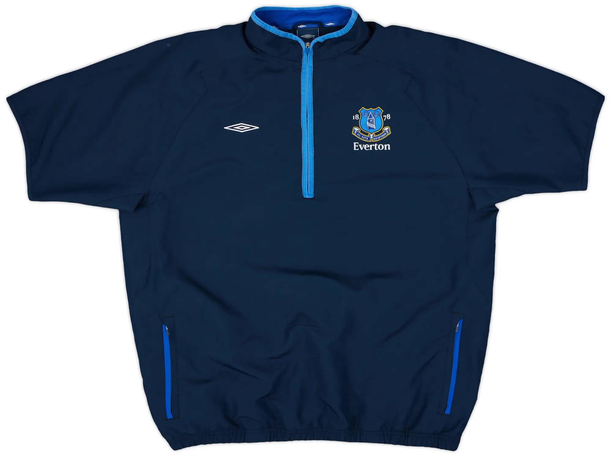2007-08 Everton Umbro S/S 1/4 Zip Drill Top - 8/10 - (XL)
