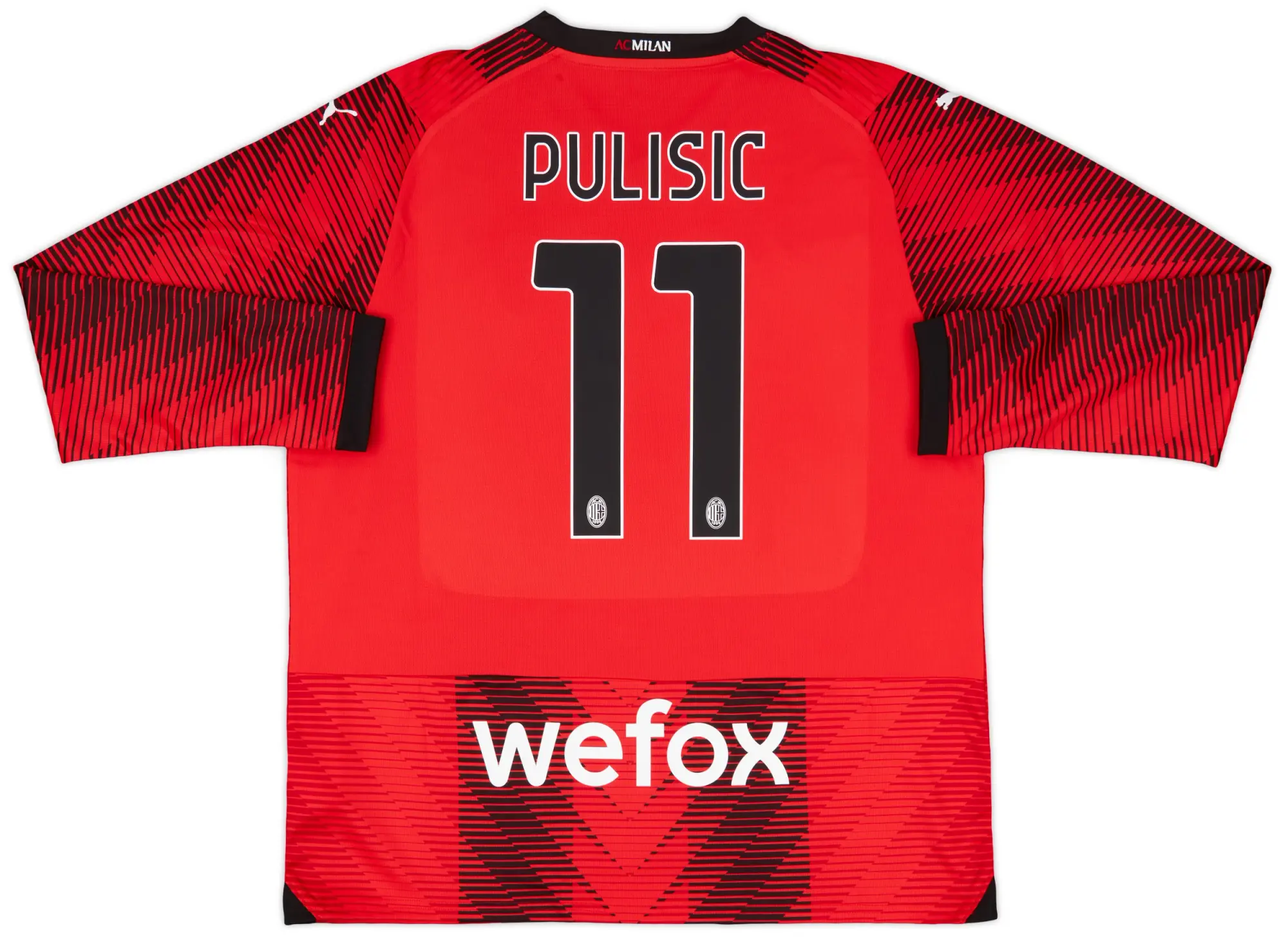 2023-24 AC Milan Home L/S Shirt Pulisic #11 - 9/10 - (XL)