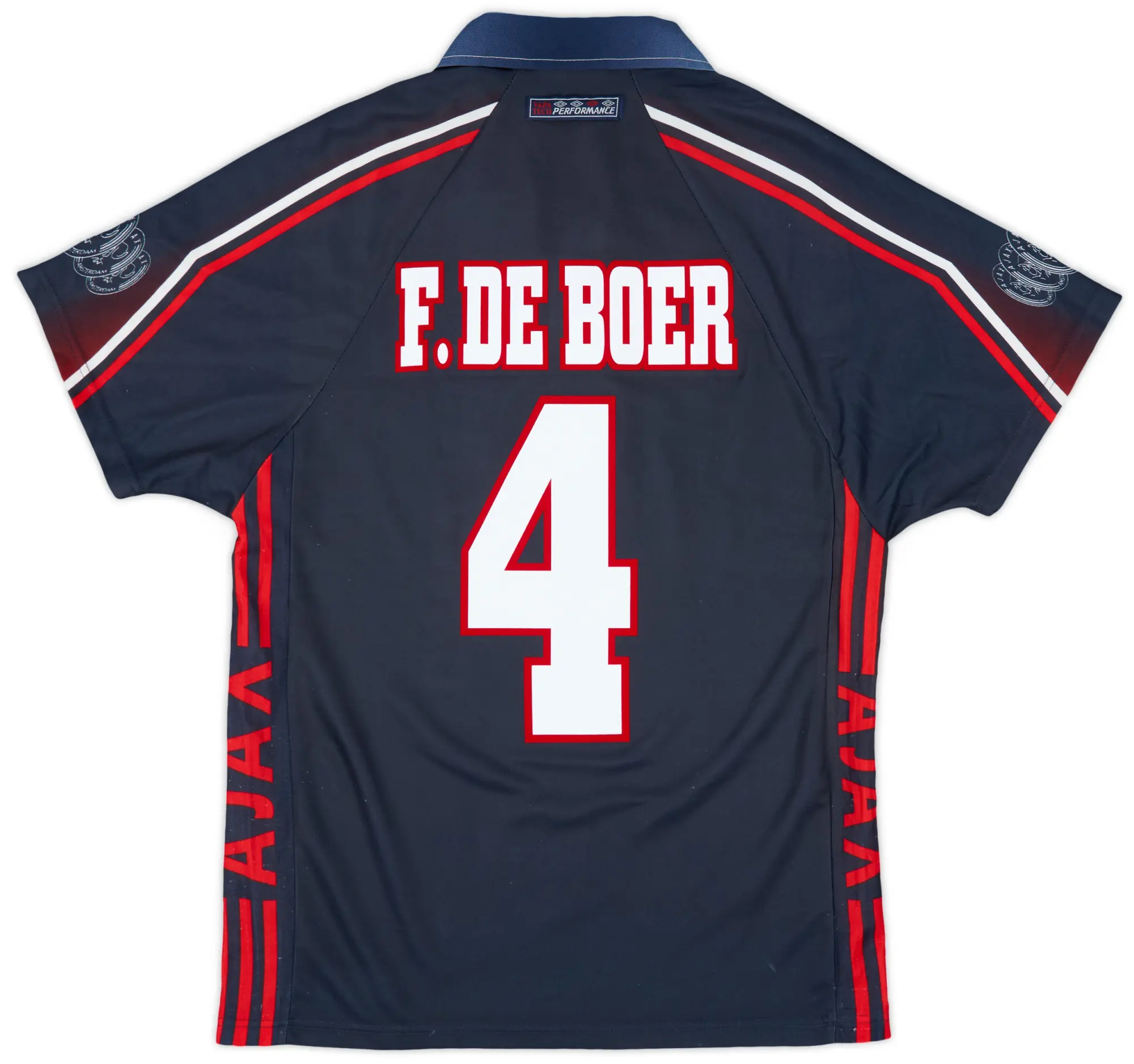 1997-98 Ajax Away Shirt F.De Boer #4 - 8/10 - (S)