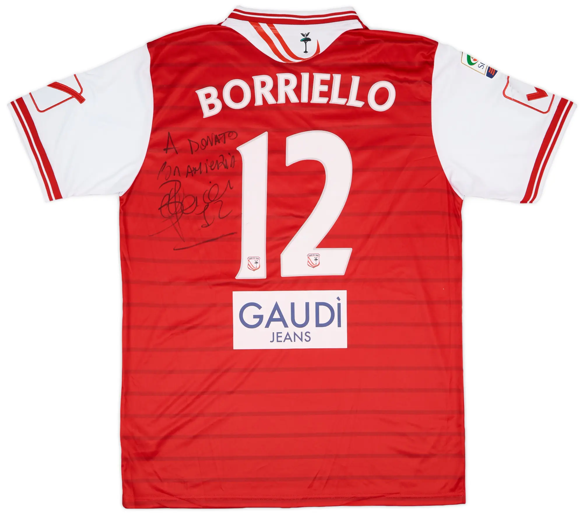 2015-16 Carpi Match Issue Signed Away Shirt Borriello #12