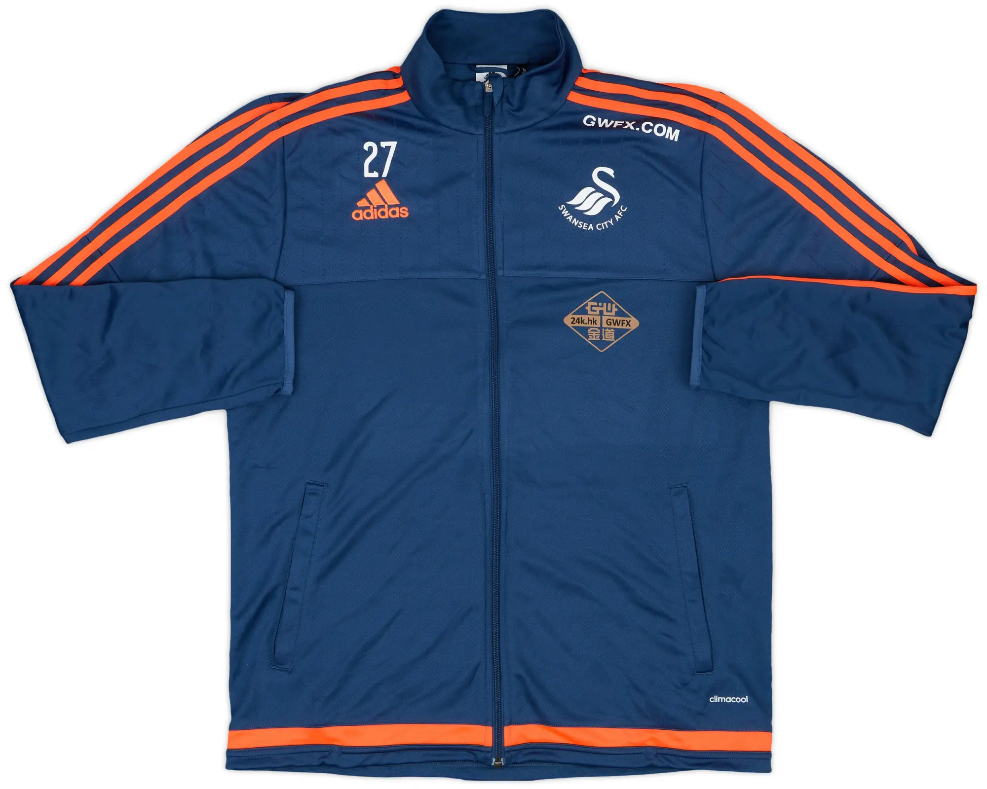 2015-16 Swansea City adidas Player Issue Track Jacket #27 - 8/10 - (L)