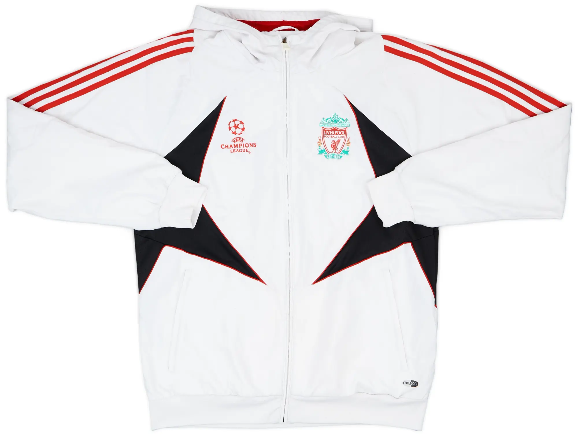 2007-08 Liverpool adidas CL Hooded Track Jacket - 7/10 - (L)